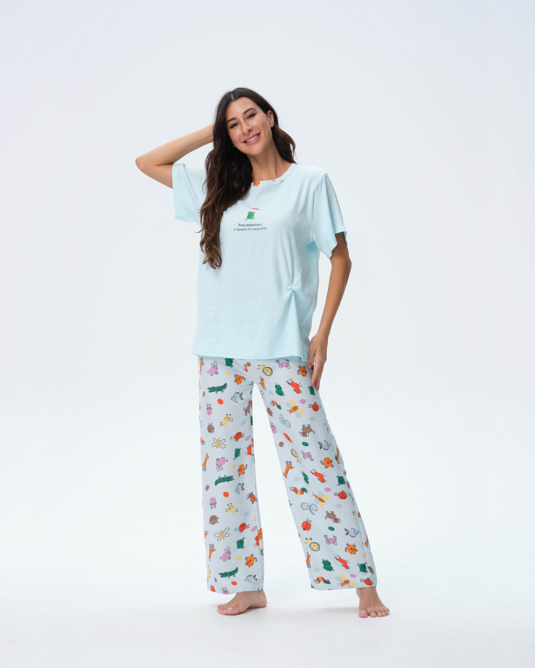 بيجامة نسائية - قطعتين (M-2XL)
