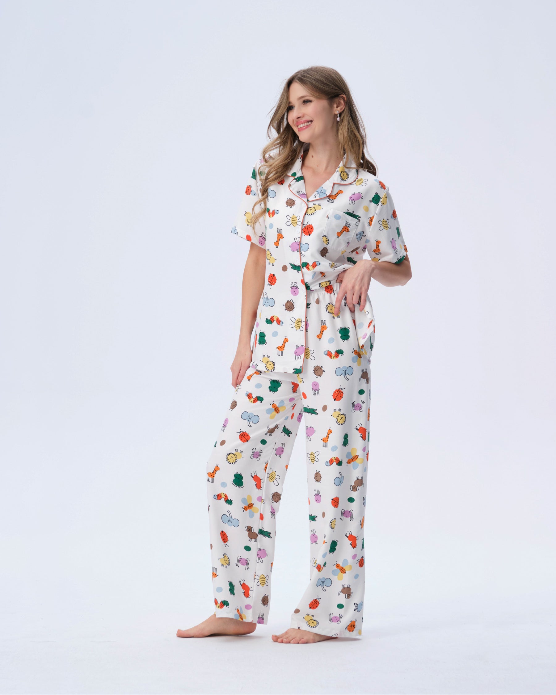 بيجامة نسائية - قطعتين (M-2XL)
