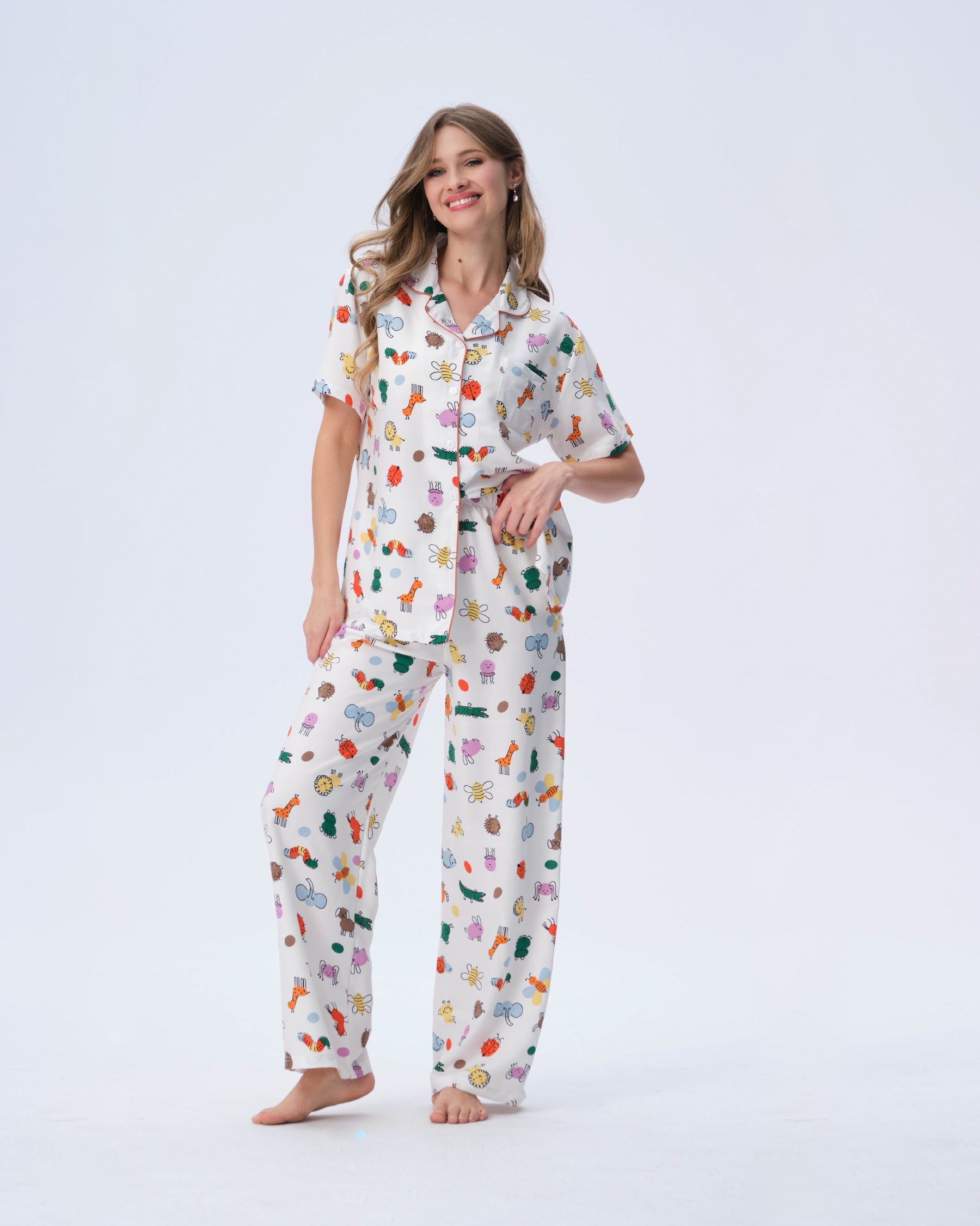 بيجامة نسائية - قطعتين (M-2XL)
