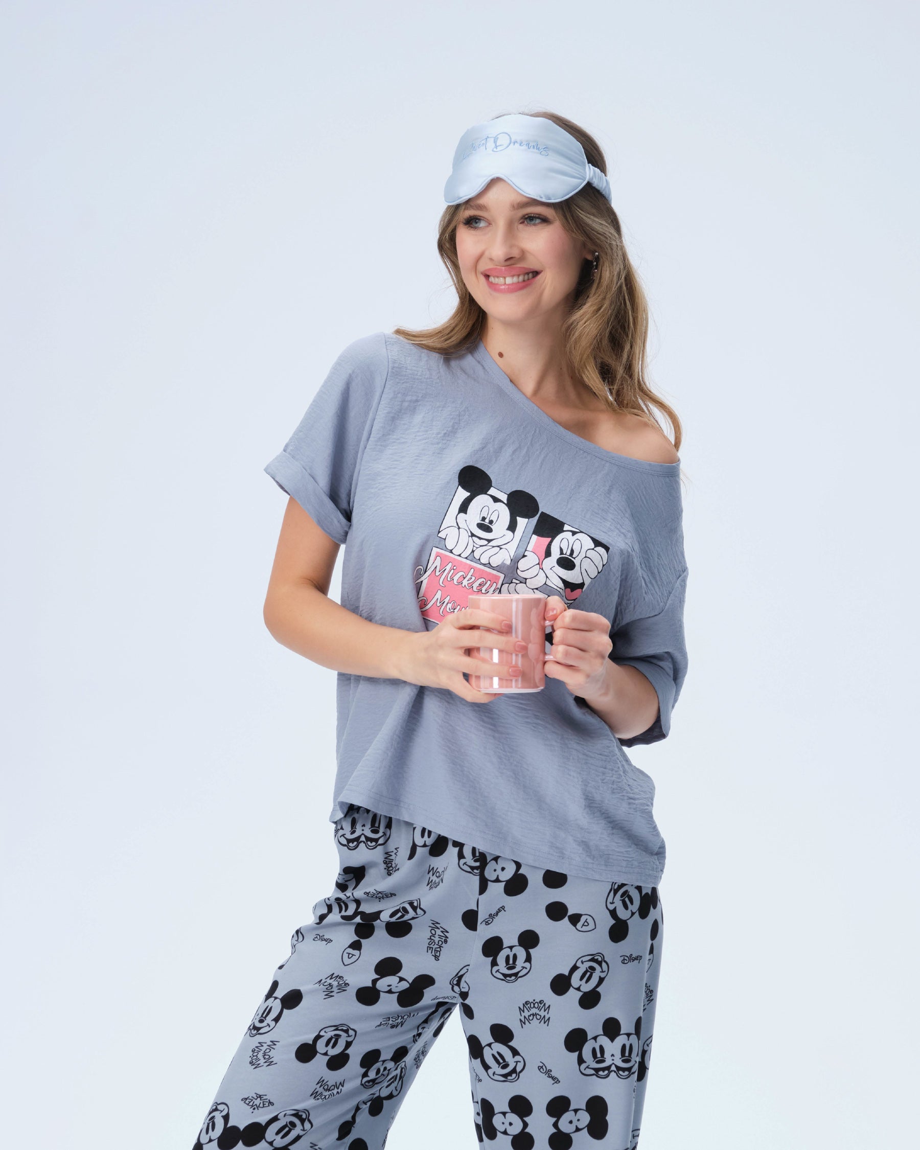بيجامة نسائية - قطعتين (M-2XL)