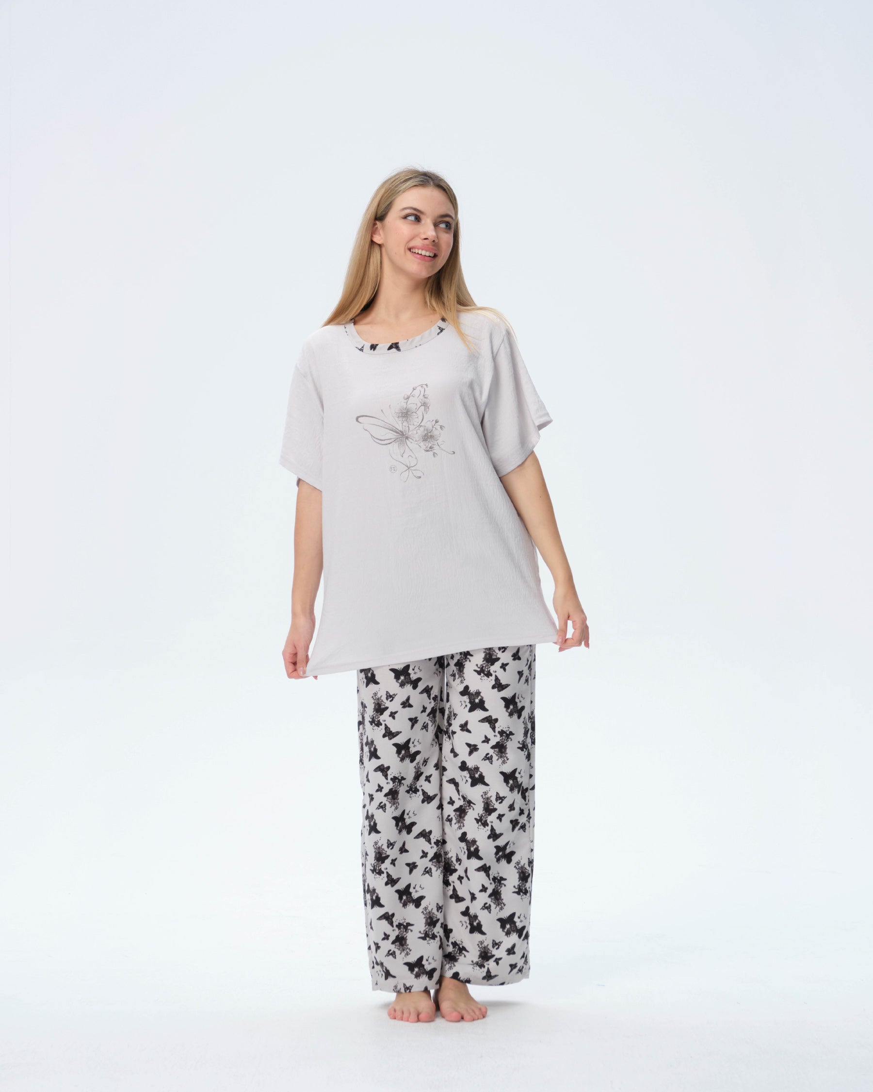 بيجامة نسائية - قطعتين (3XL-6XL)