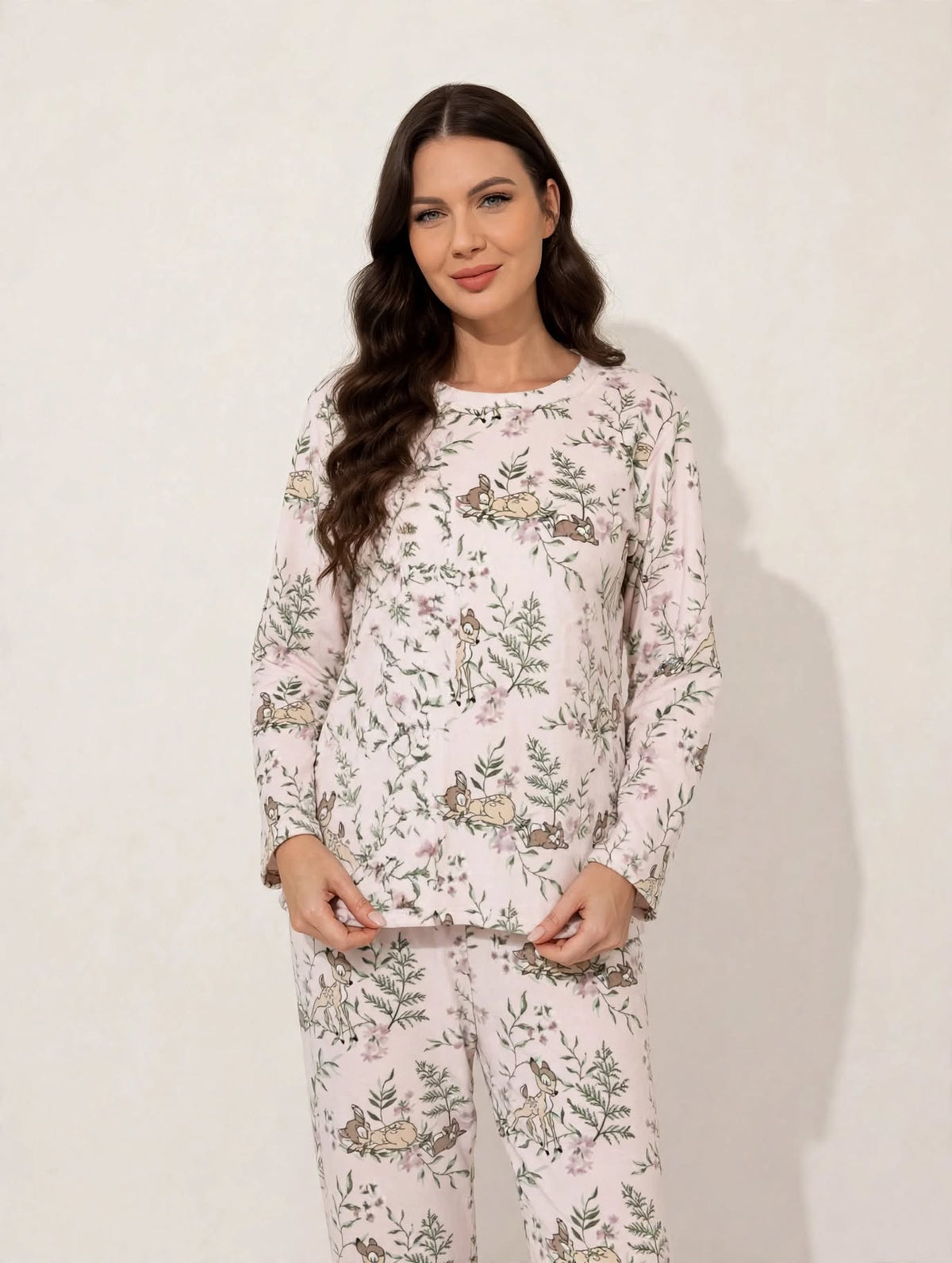 Women's Velvet Pullover Pajama Set – Pink Fawn (AY13-2#)