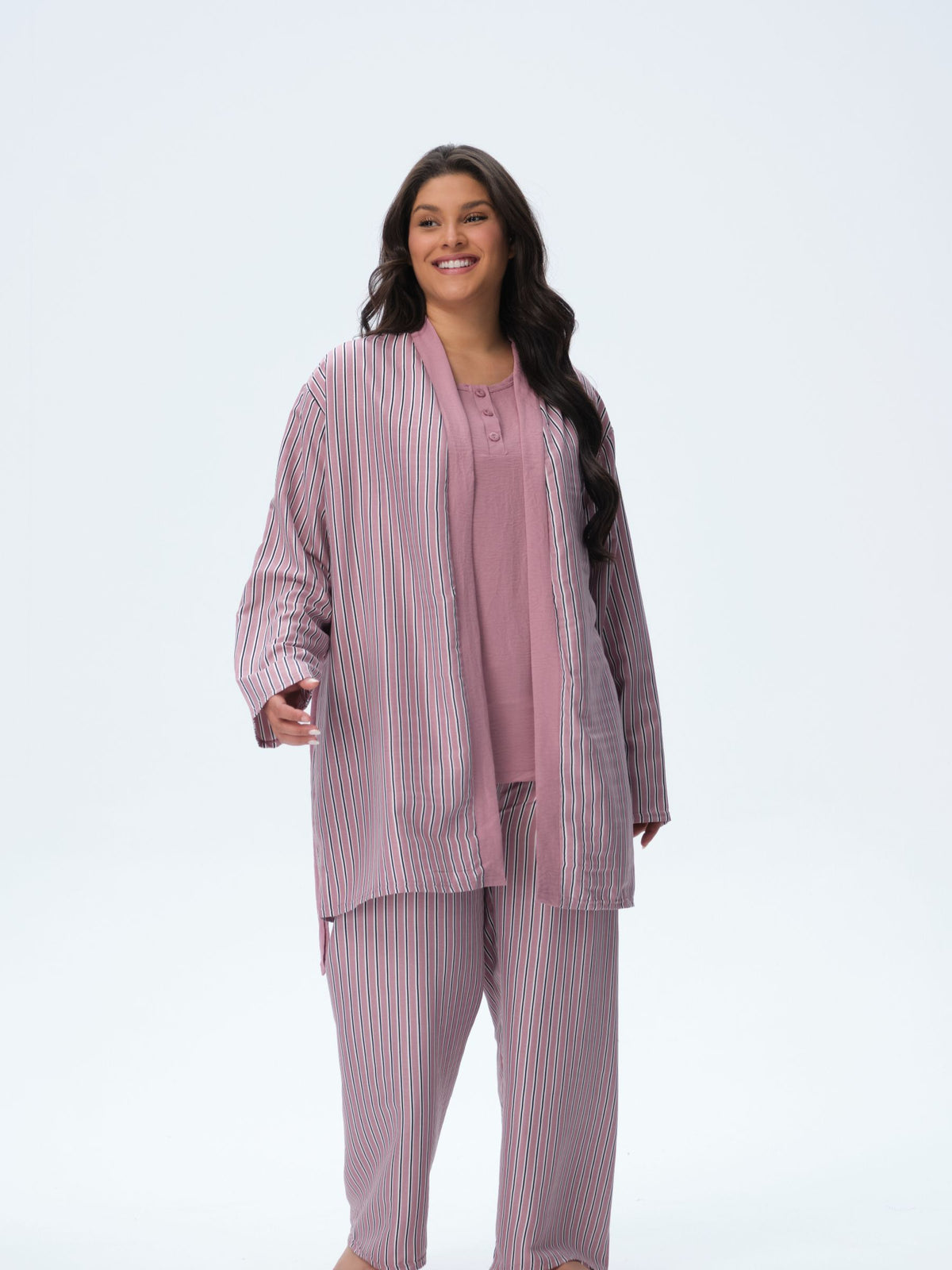 بيجامة نسائية - 3 قطع (3XL-6XL)