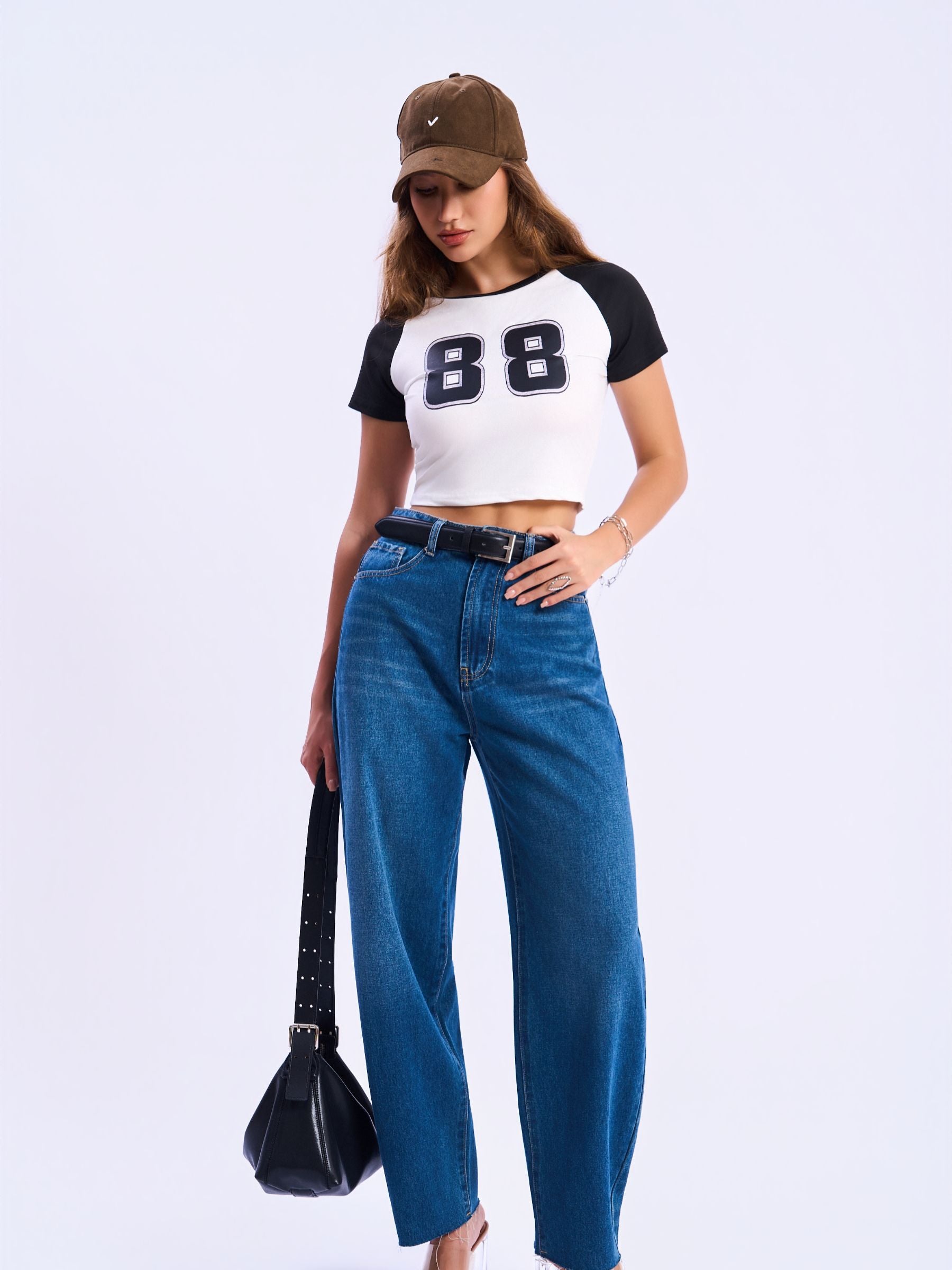 HIGH WAIST BAGGY WIDE LEG JEANS