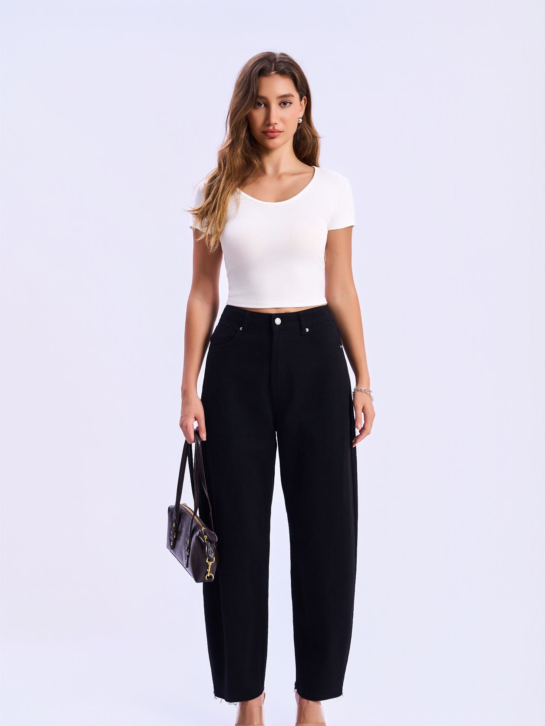 HIGH WAIST BAGGY WIDE LEG JEANS