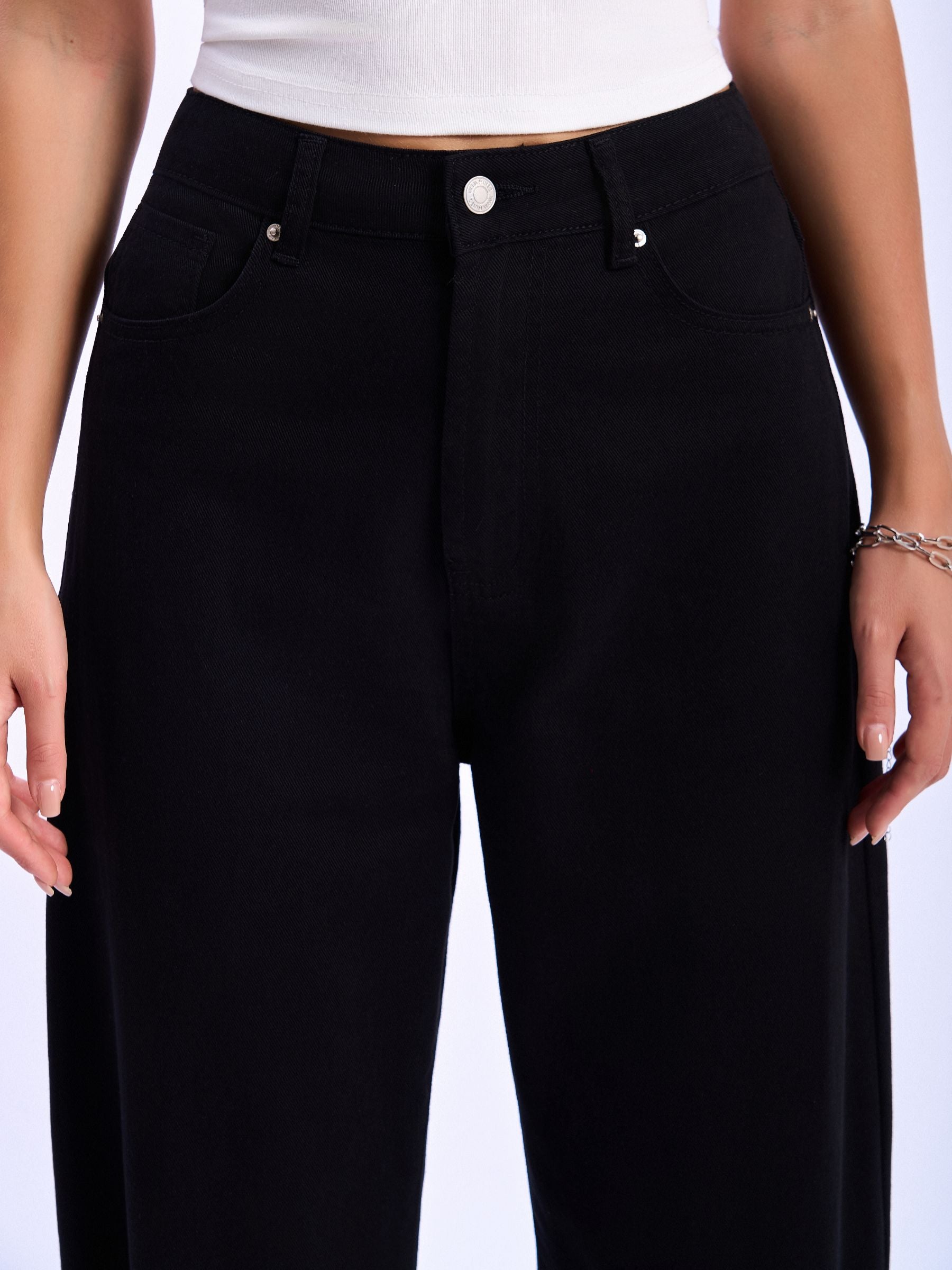HIGH WAIST BAGGY WIDE LEG JEANS