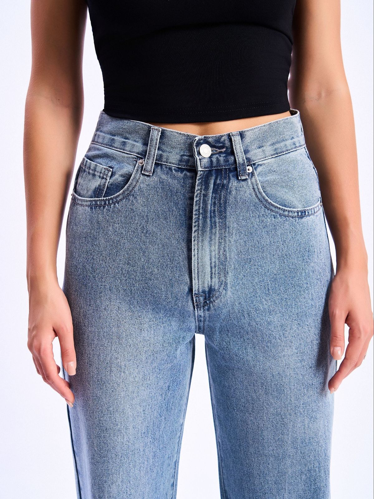 Light blue high quality fabric jeans view#Color_LIGHT BLUE DENIM