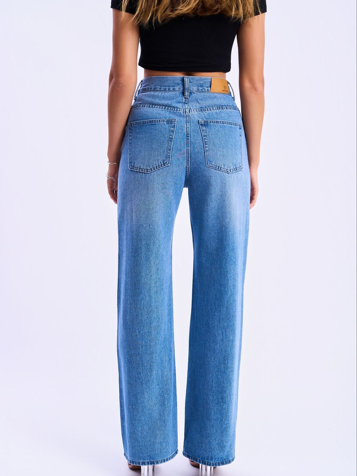 Medium blue high quality fabric jeans view#Color_MEDIUM BLUE DENIM