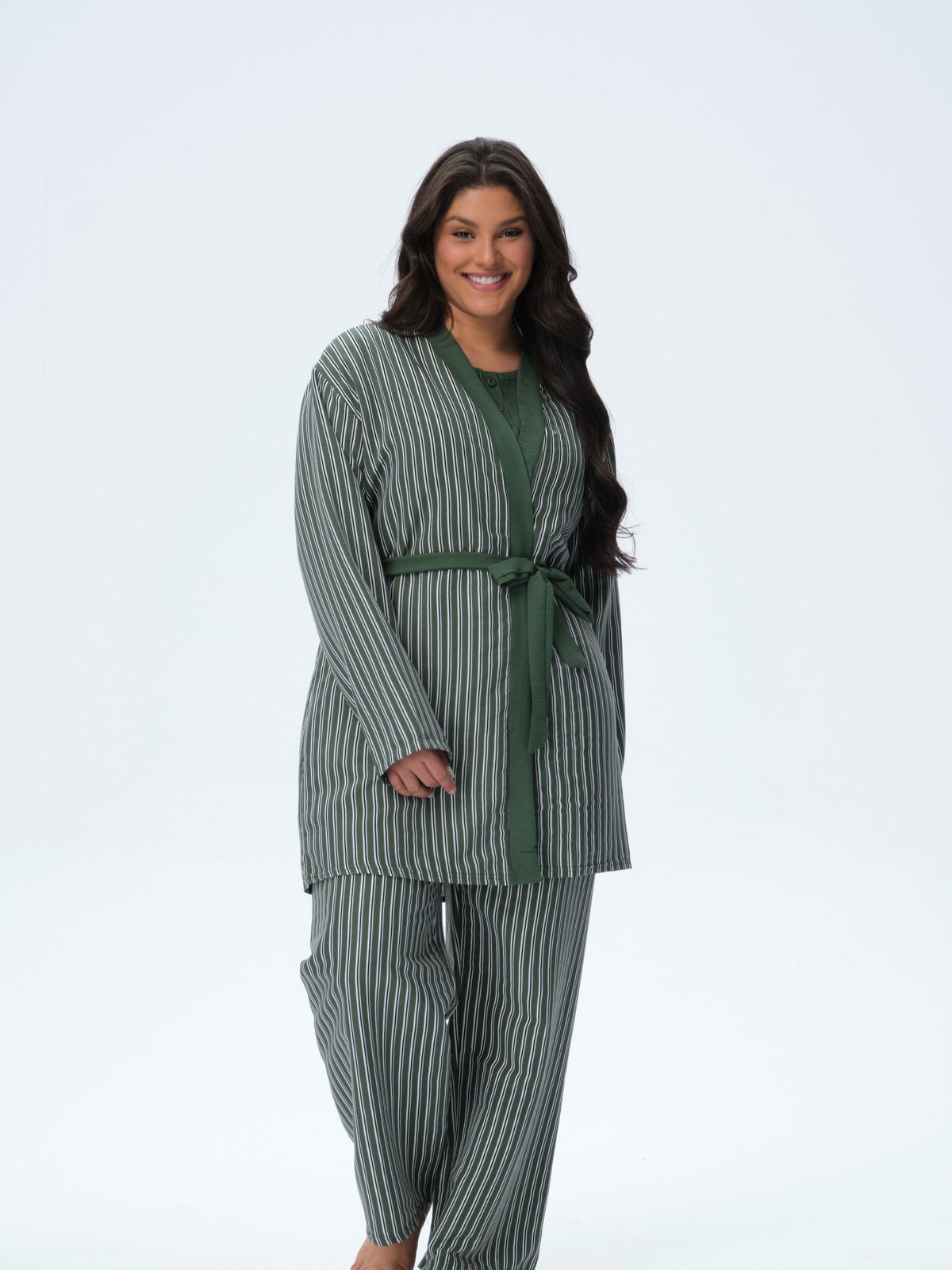 بيجامة نسائية - 3 قطع (3XL-6XL)