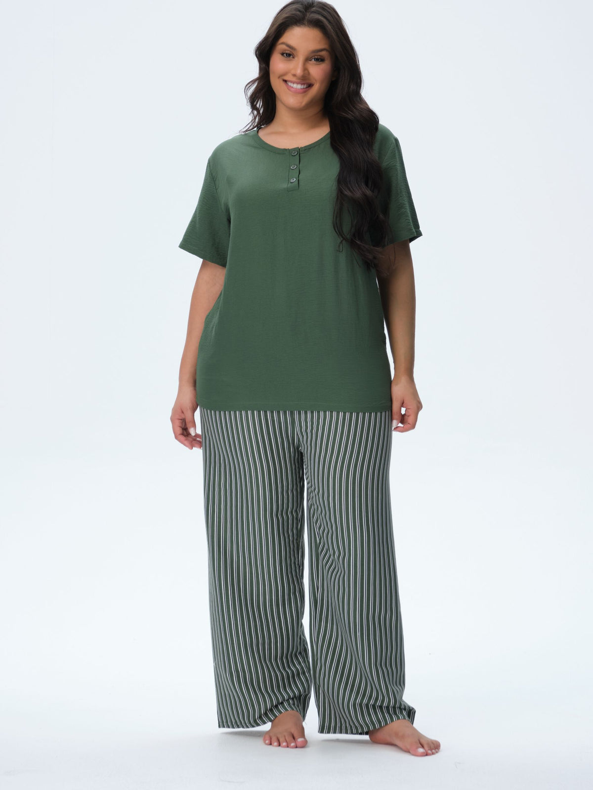 بيجامة نسائية - 3 قطع (3XL-6XL)