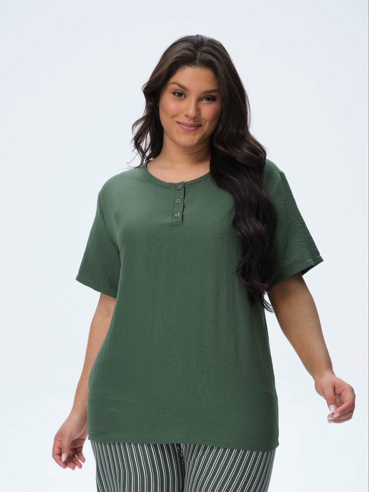 بيجامة نسائية - 3 قطع (3XL-6XL)