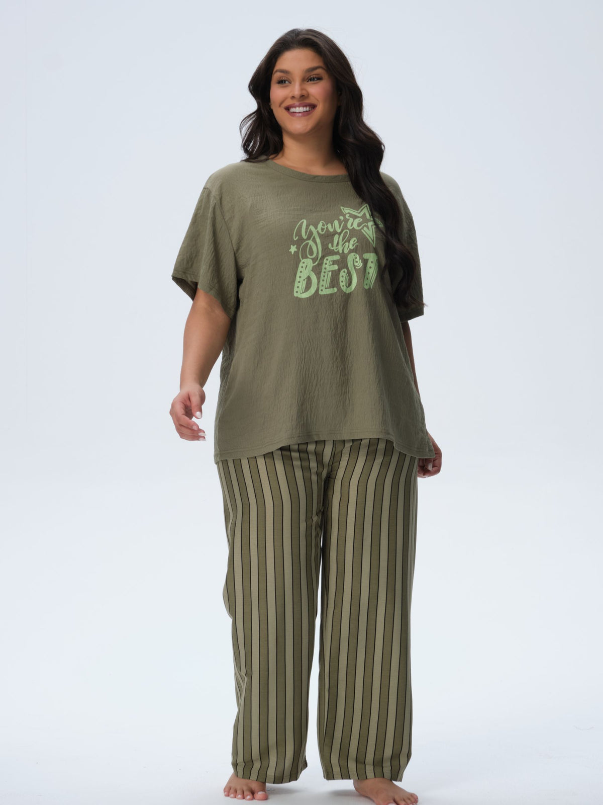 بيجامة نسائية - قطعتين (3XL-6XL)