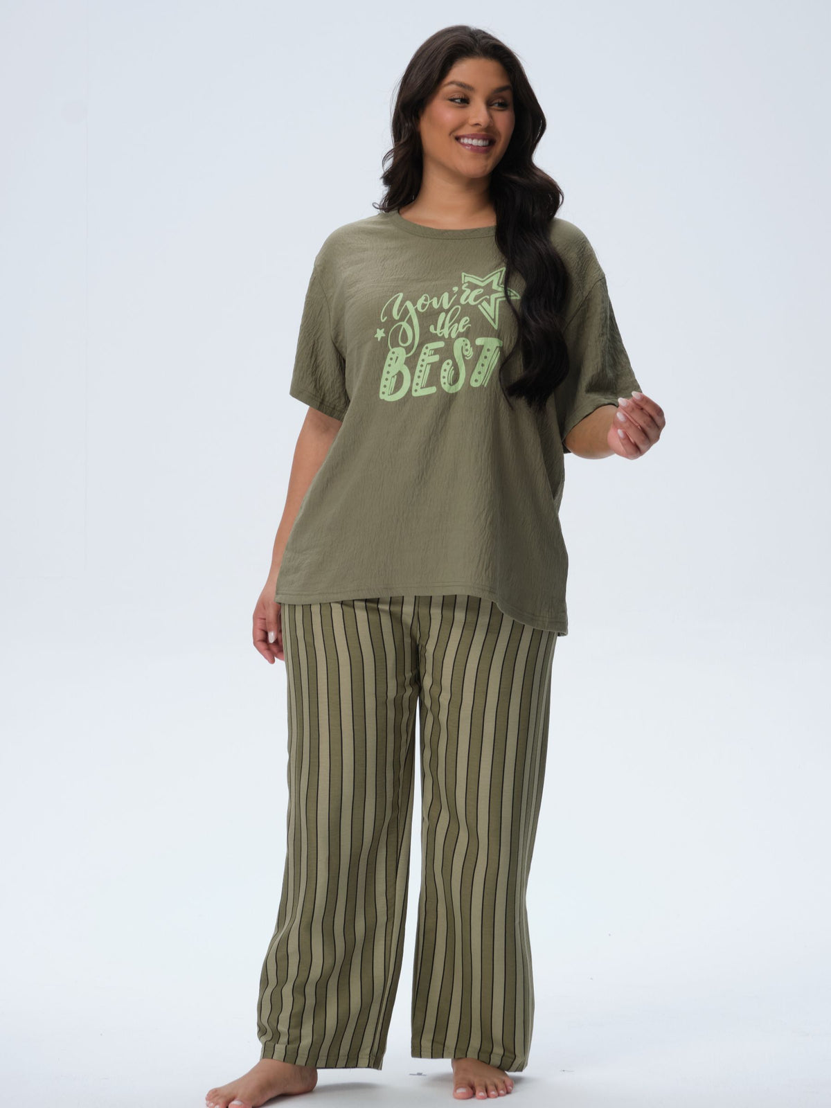 بيجامة نسائية - قطعتين (3XL-6XL)