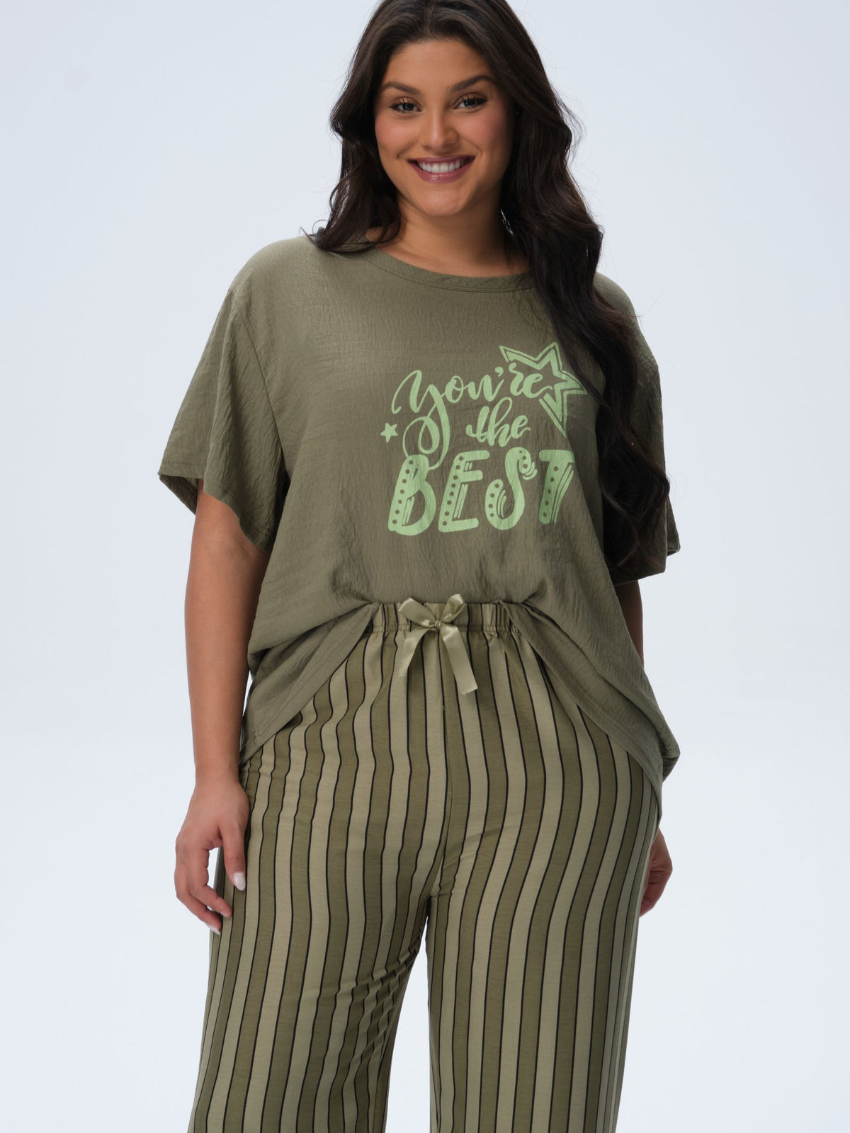 بيجامة نسائية - قطعتين (3XL-6XL)