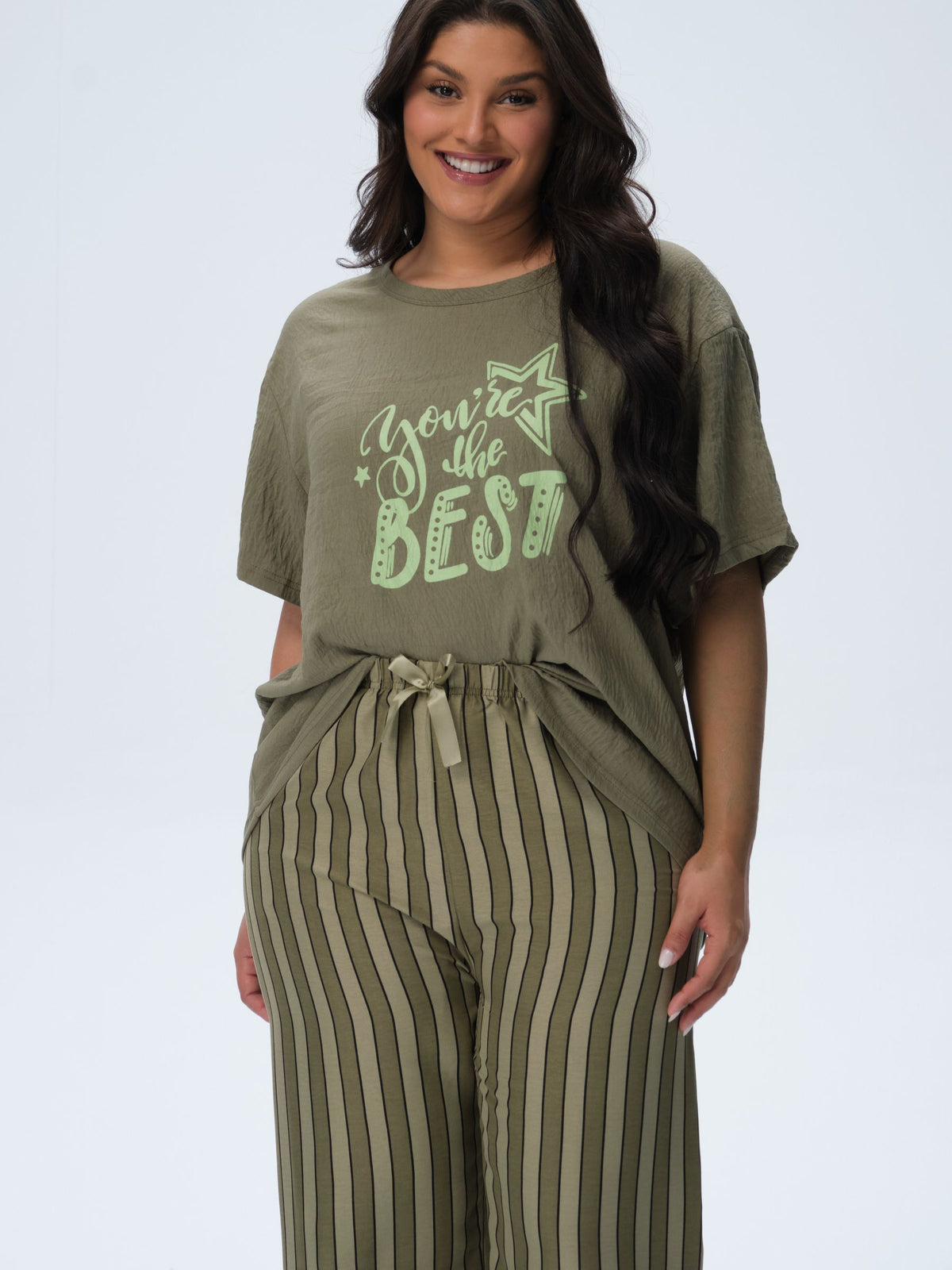 بيجامة نسائية - قطعتين (3XL-6XL)