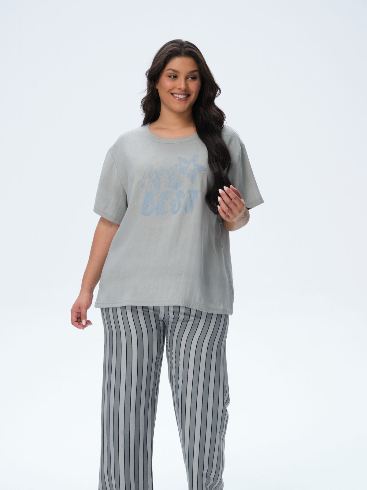 بيجامة نسائية - قطعتين (3XL-6XL)