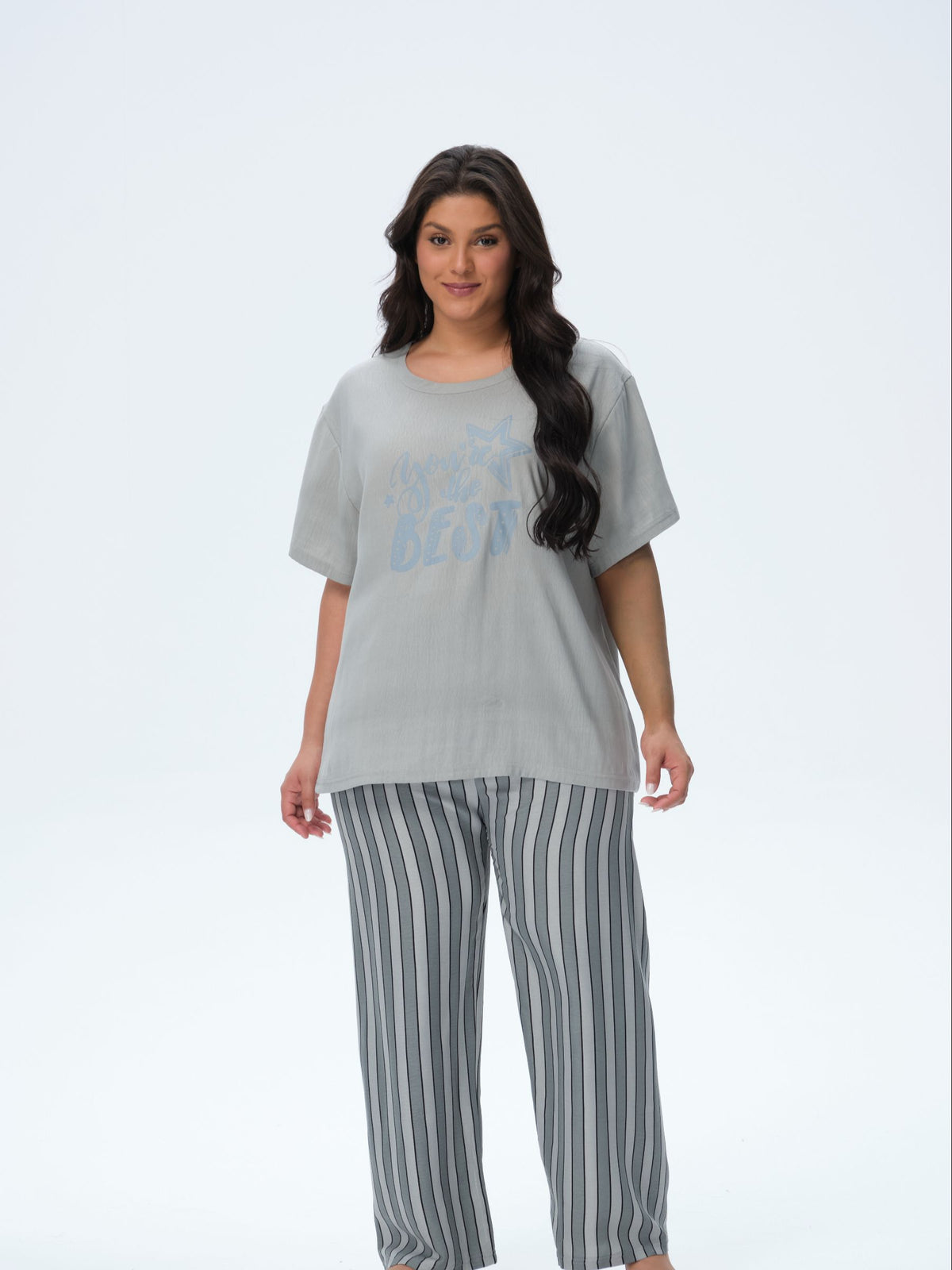 بيجامة نسائية - قطعتين (3XL-6XL)