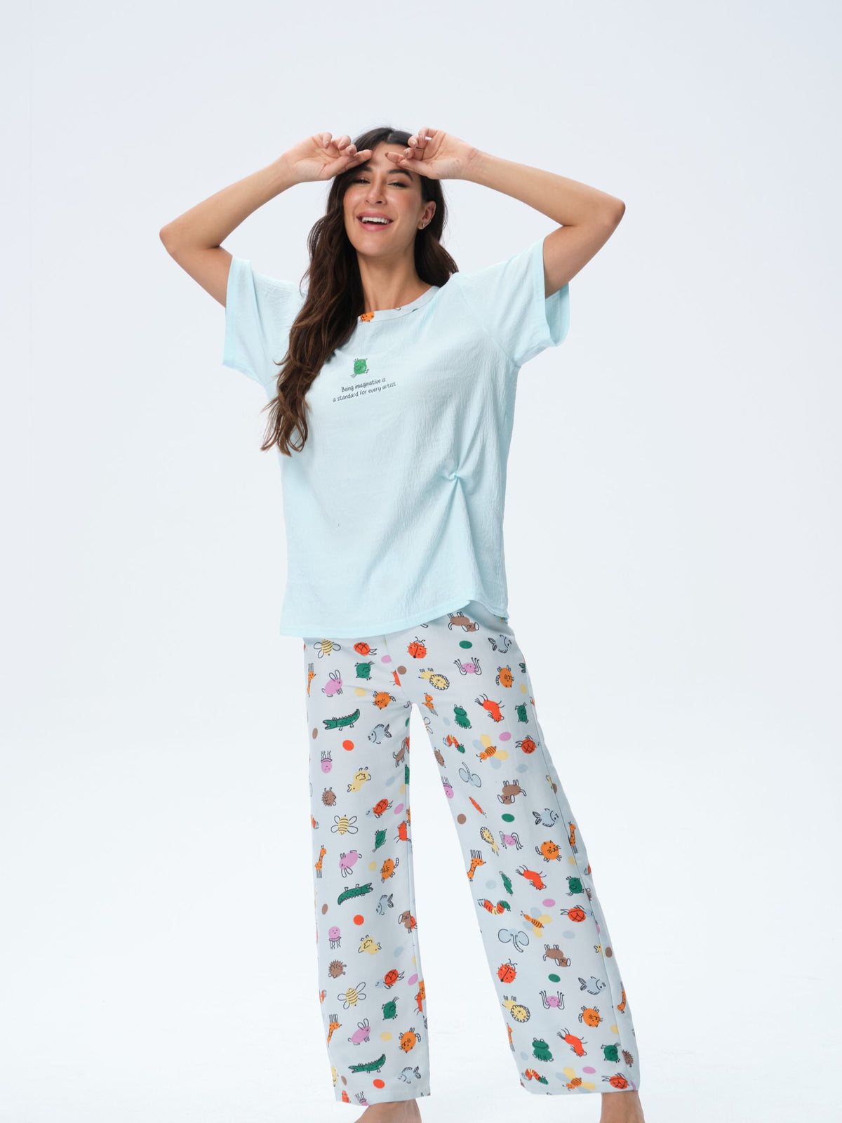 بيجامة نسائية - قطعتين (M-2XL)