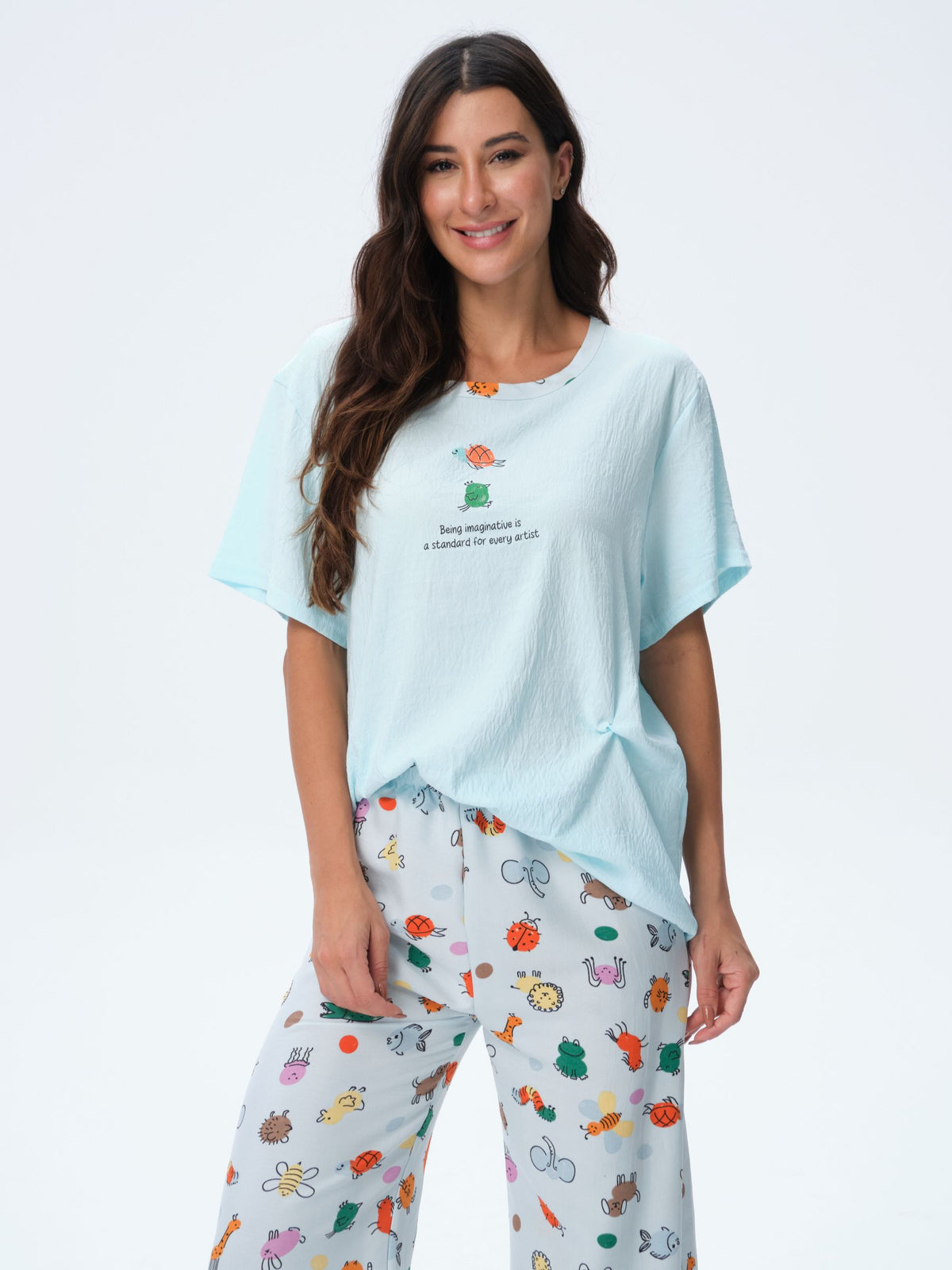 بيجامة نسائية - قطعتين (M-2XL)