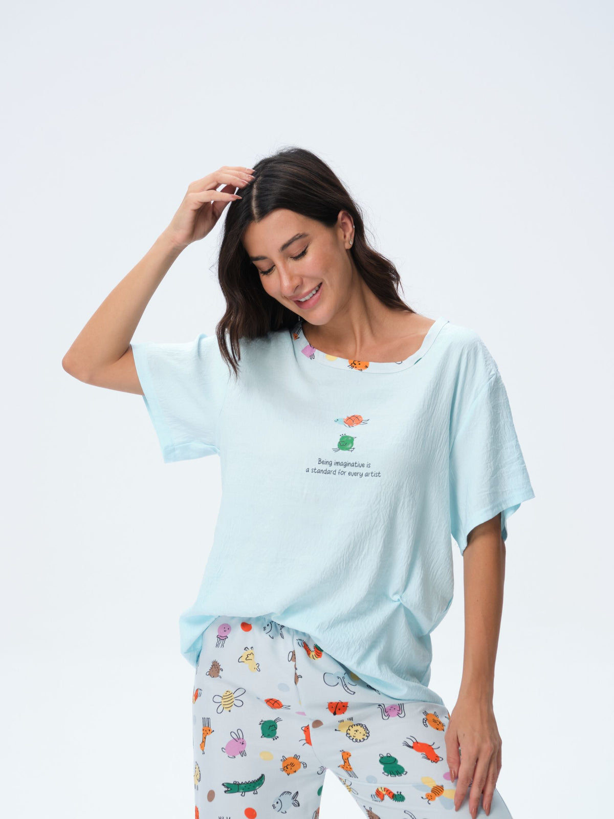 بيجامة نسائية - قطعتين (M-2XL)