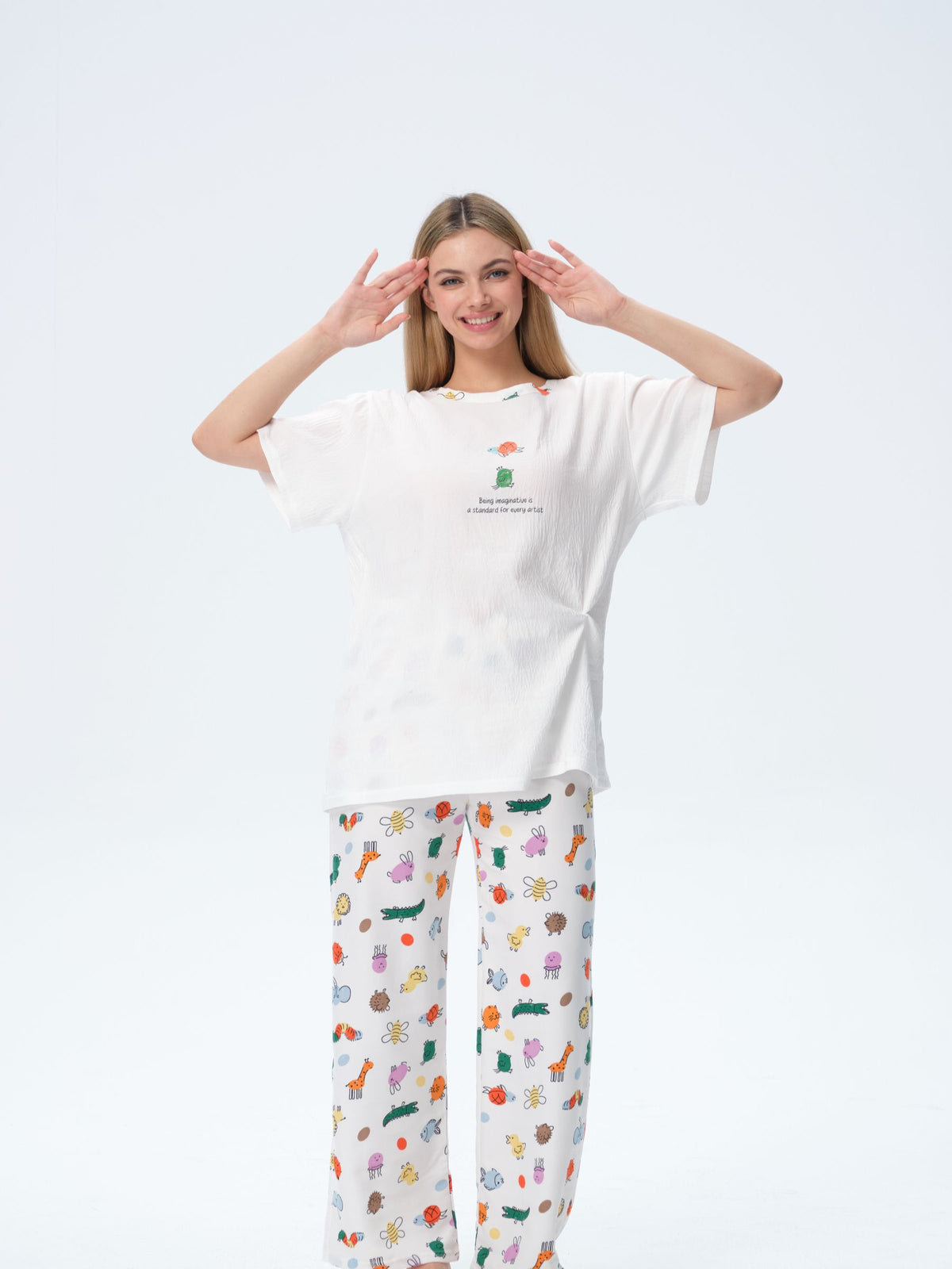 بيجامة نسائية - قطعتين (M-2XL)