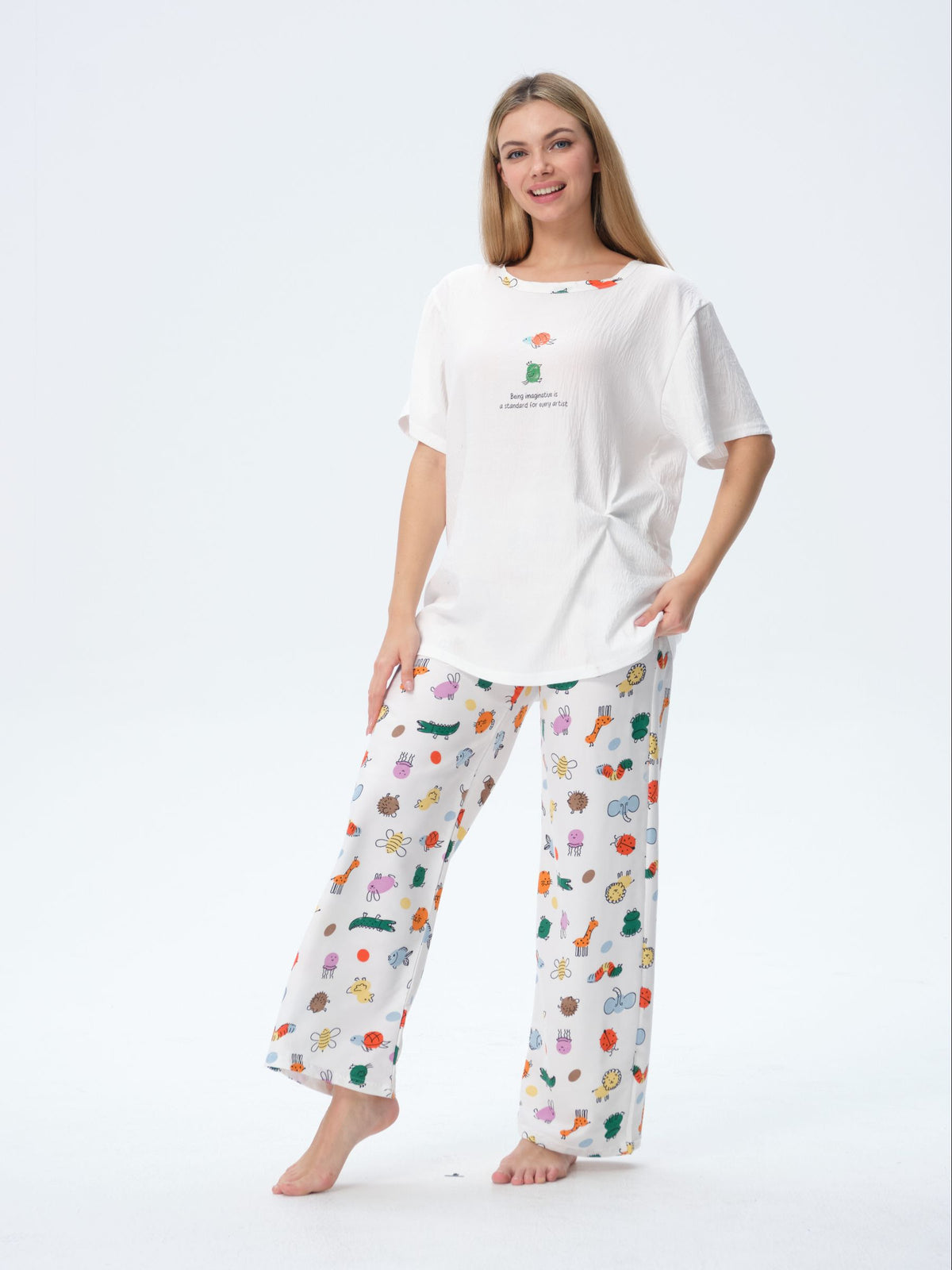 بيجامة نسائية - قطعتين (M-2XL)