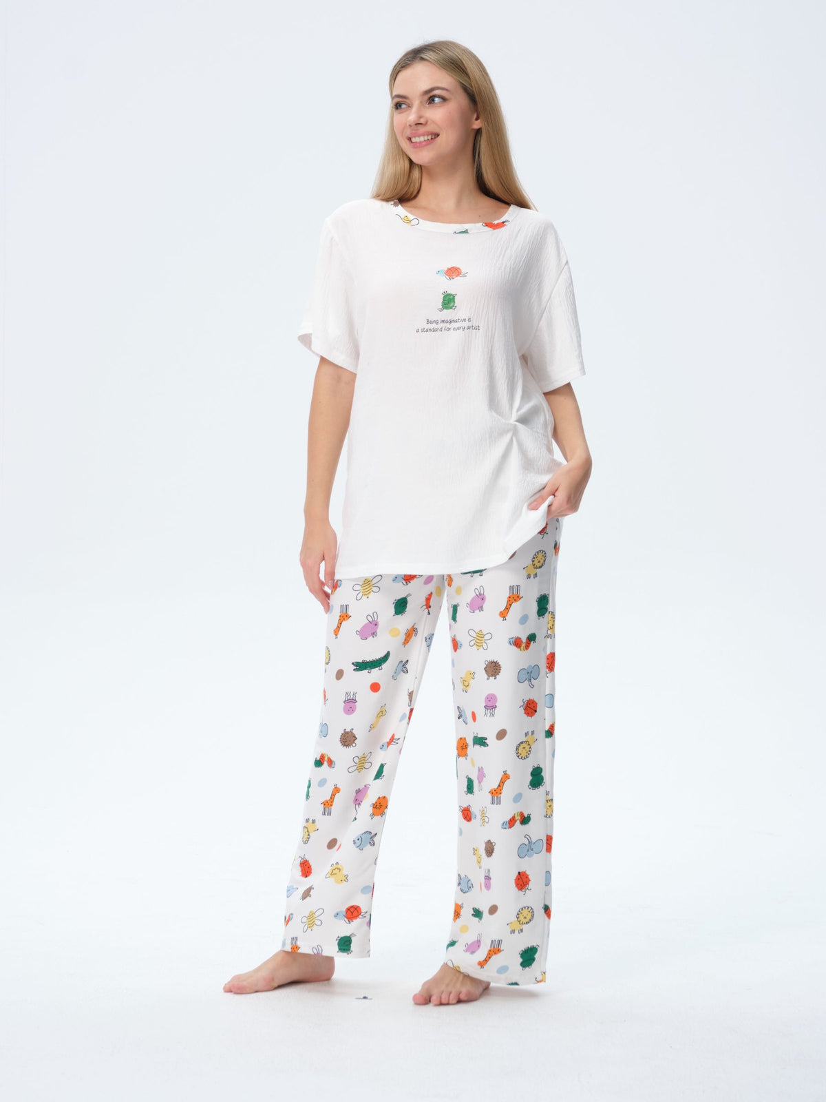 بيجامة نسائية - قطعتين (M-2XL)