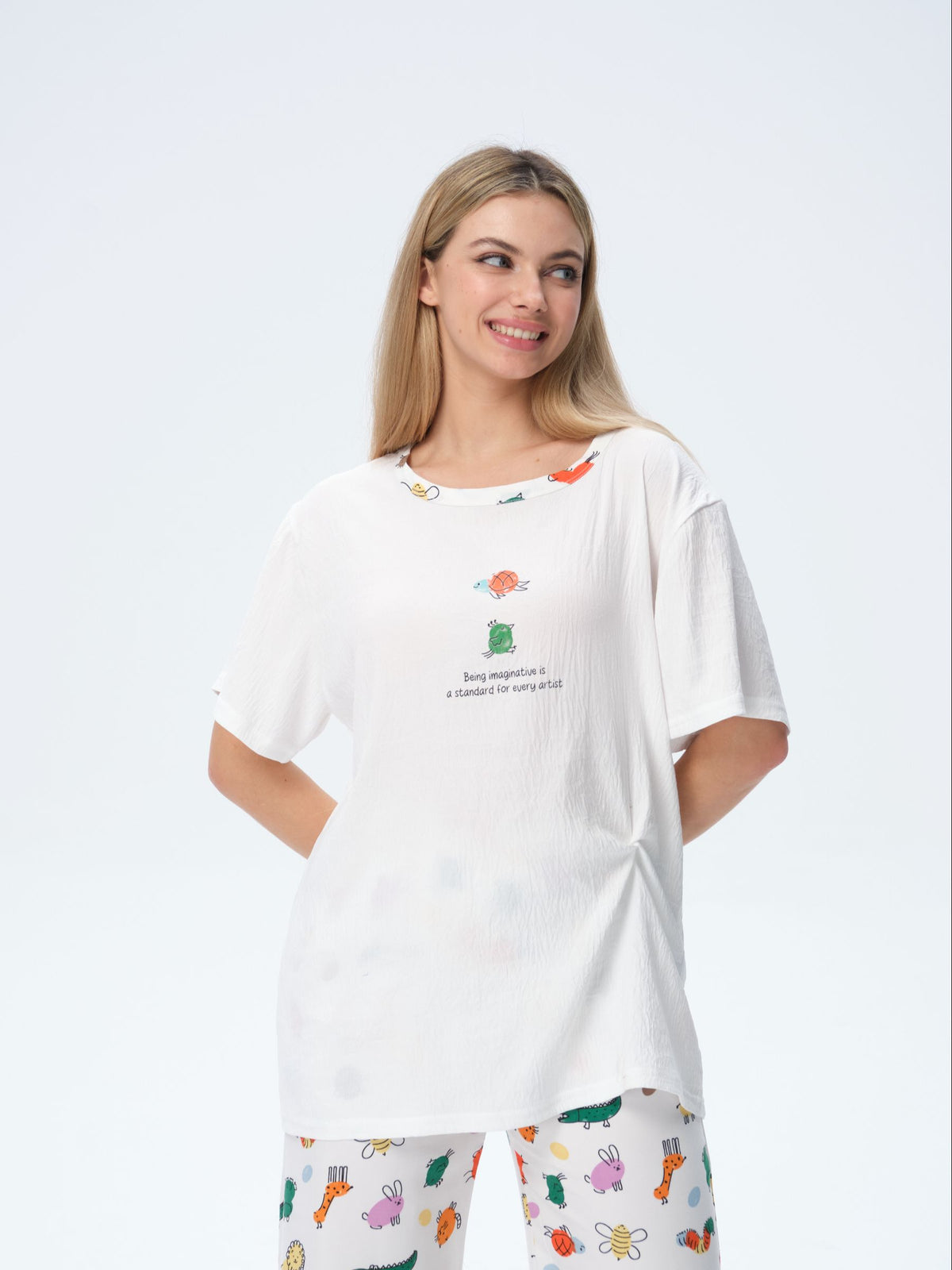 بيجامة نسائية - قطعتين (M-2XL)