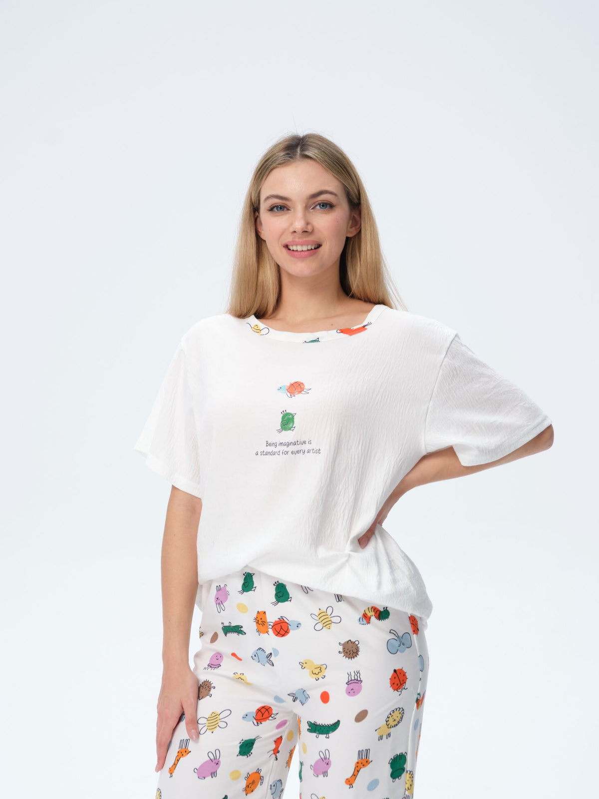 بيجامة نسائية - قطعتين (M-2XL)
