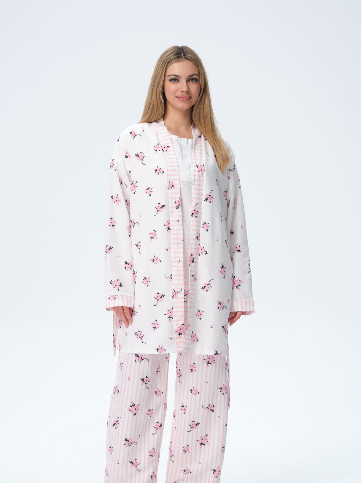 بيجامة نسائية - 3 قطع (M-2XL)