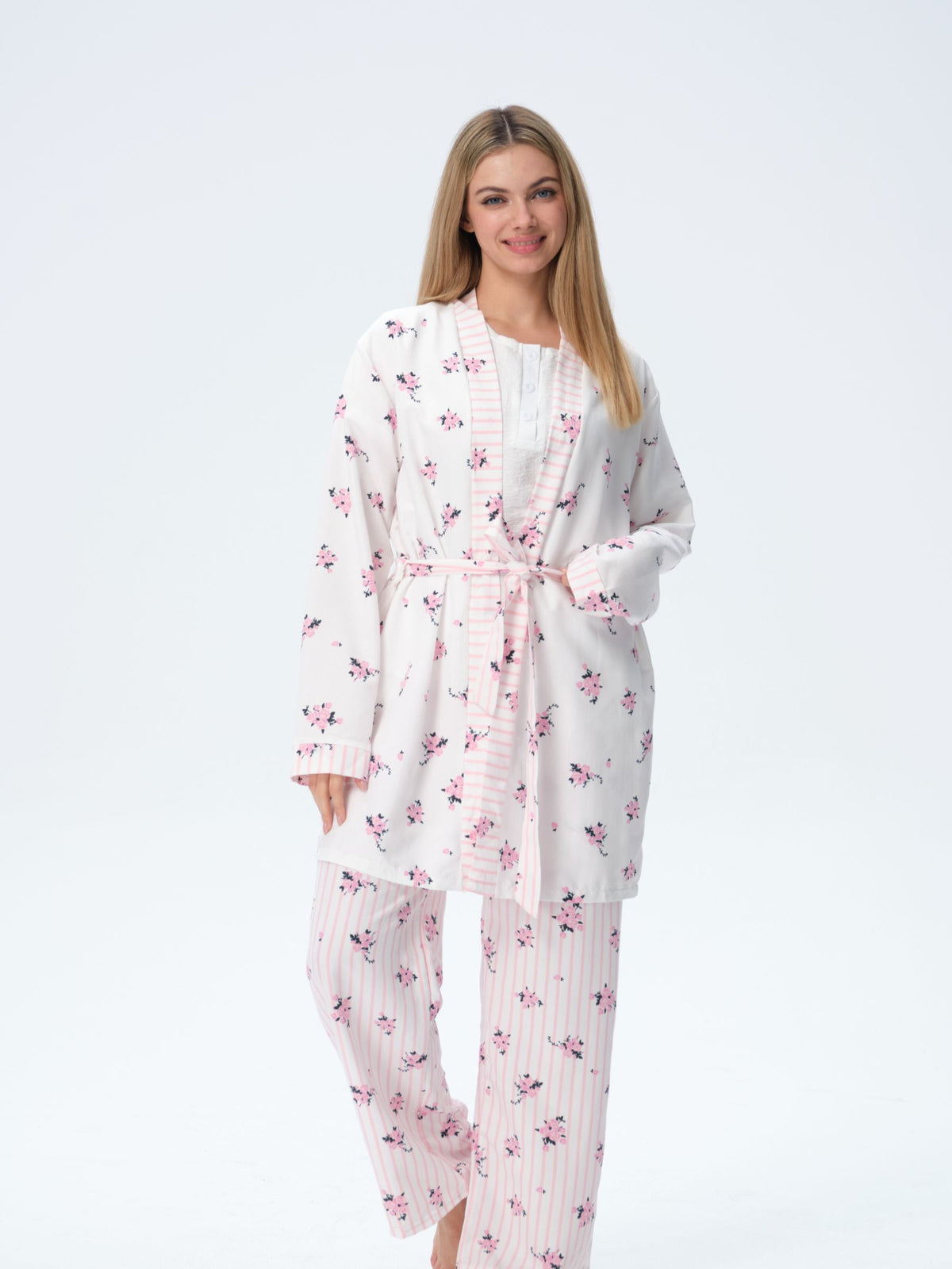 بيجامة نسائية - 3 قطع (3XL-6XL)