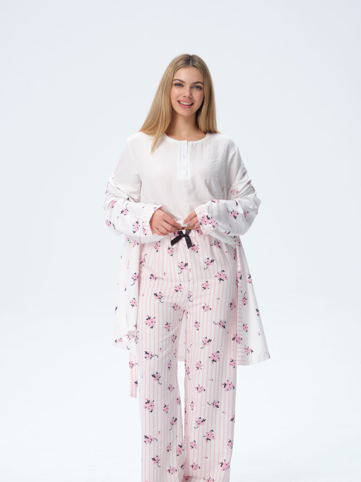 بيجامة نسائية - 3 قطع (3XL-6XL)