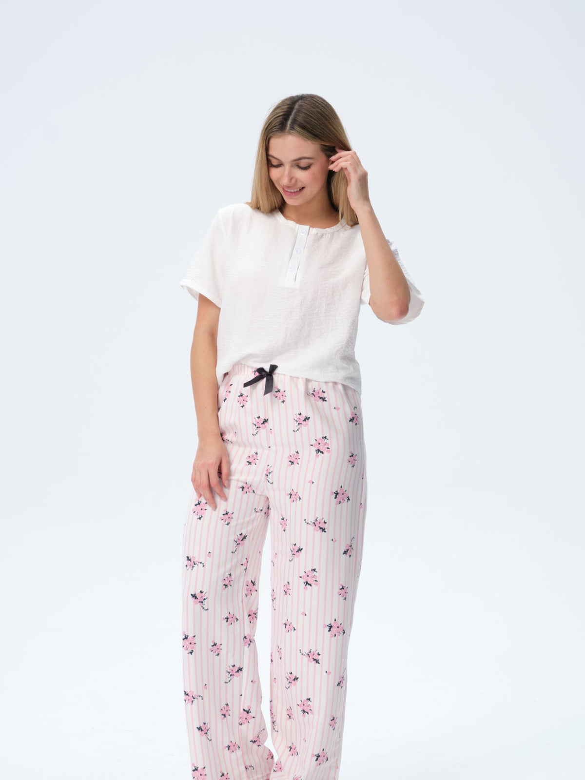 بيجامة نسائية - 3 قطع (M-2XL)