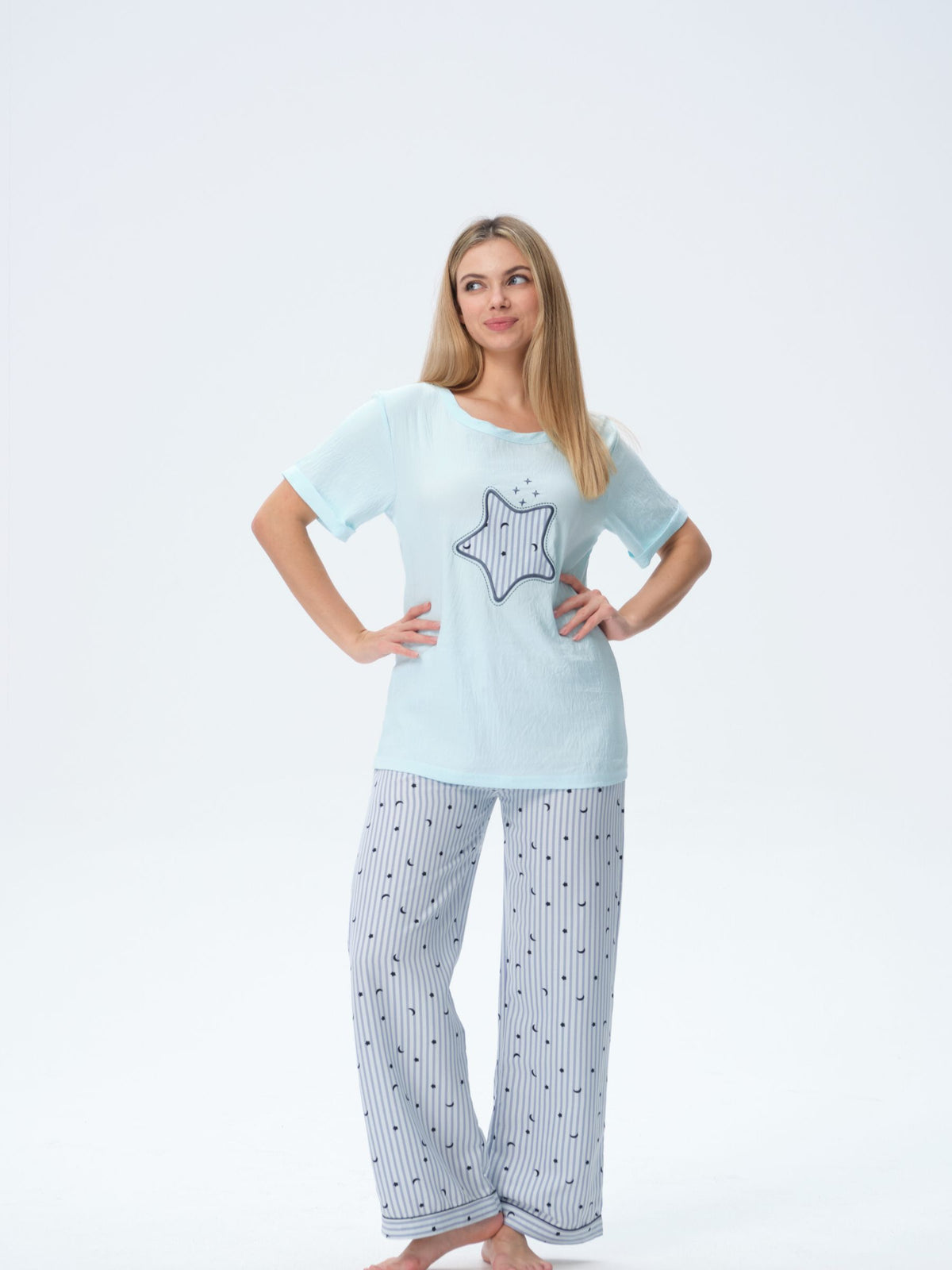 بيجامة نسائية - قطعتين (3XL-6XL)