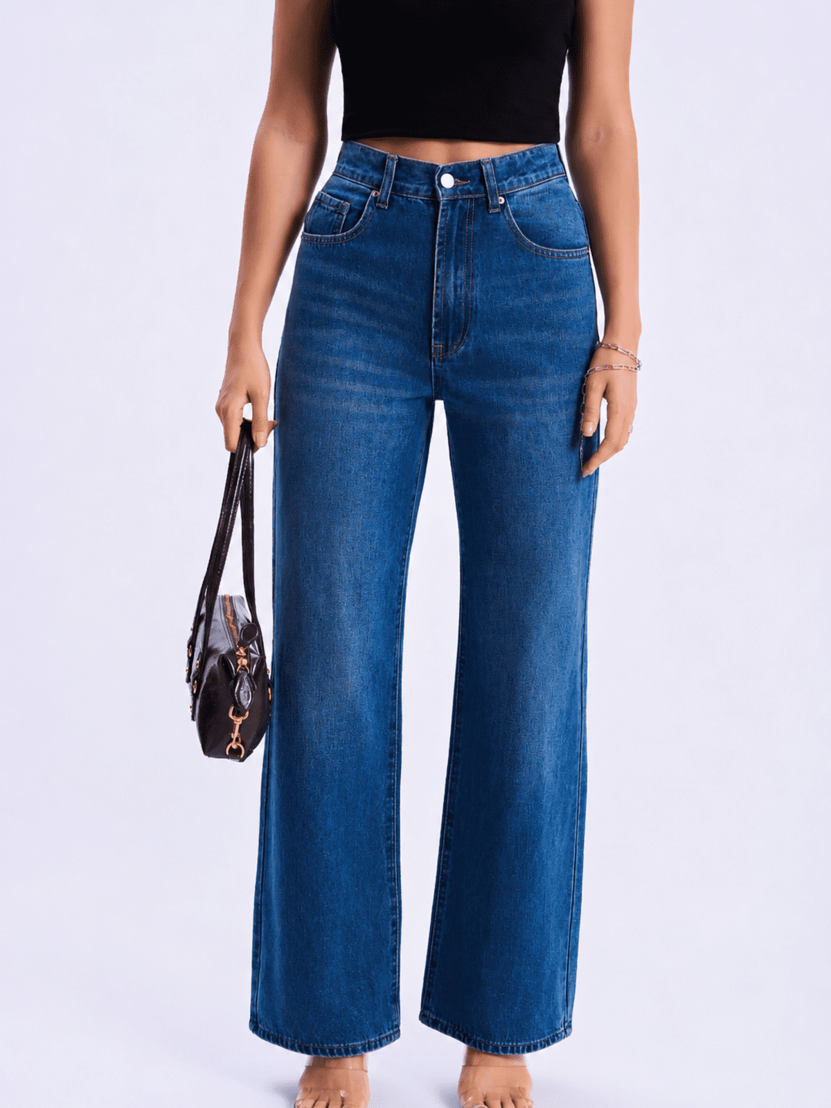 Dark blue high quality fabric jeans view#Color_DARK BLUE DENIM