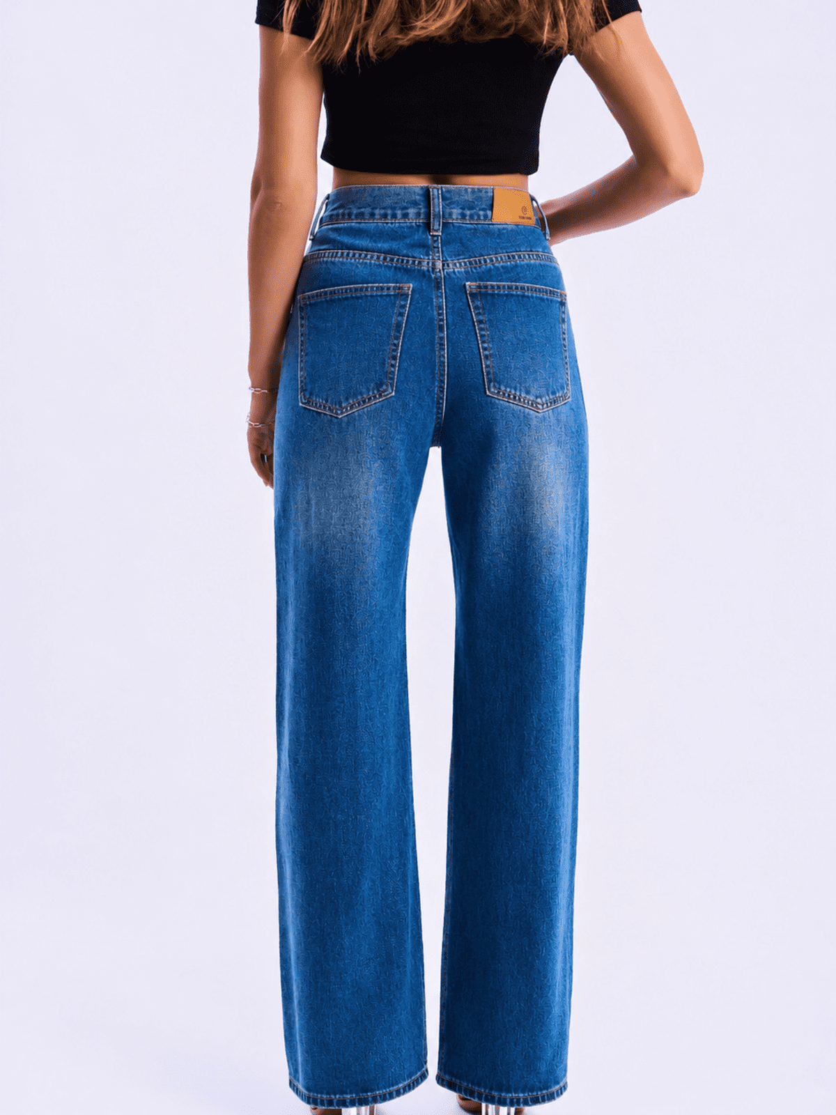 Dark blue high quality fabric jeans view#Color_DARK BLUE DENIM