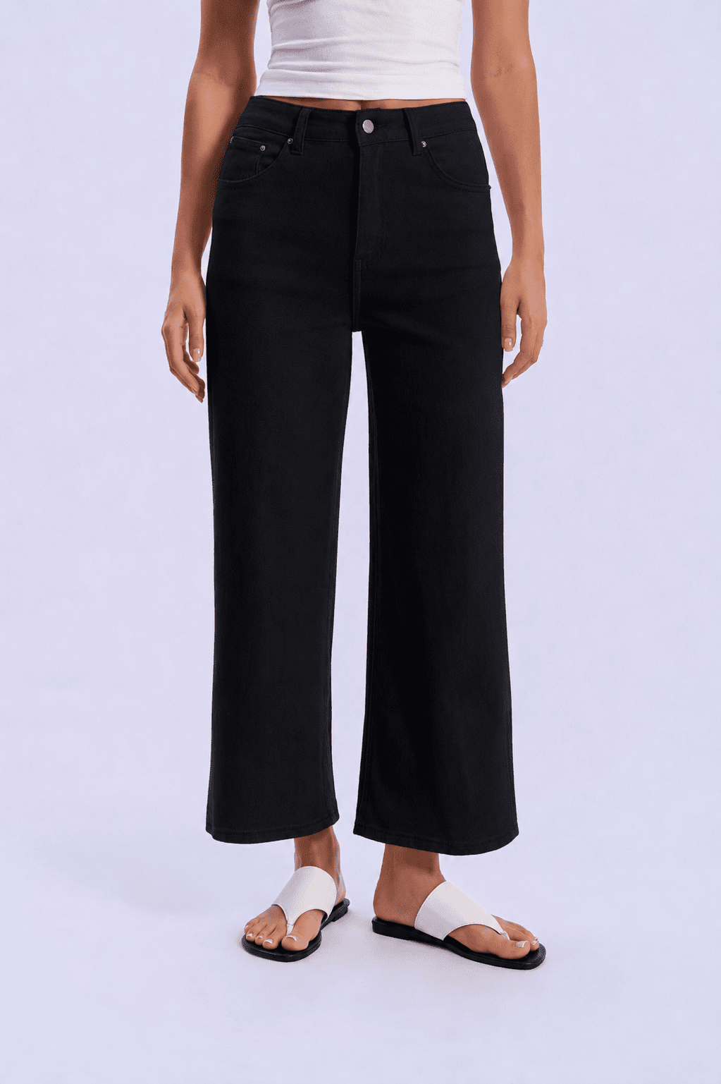 Feminines-High-Waisted-Straight-Wide-Leg-Jeans-Black-Denim#Color_BLACK DENIM