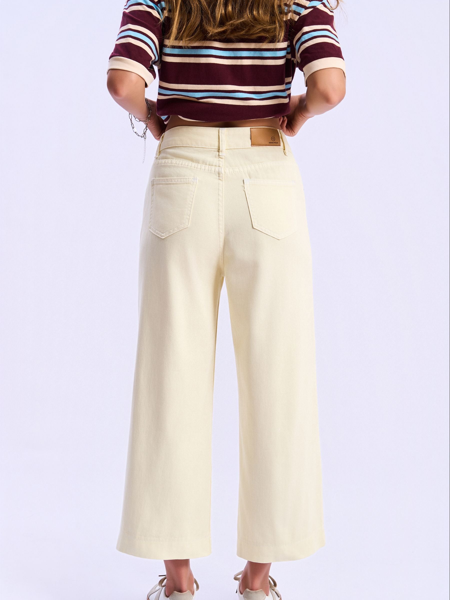 Feminines-High-Waisted-Wide-Leg-Cropped-Jeans-Yellow#Color_Yellow