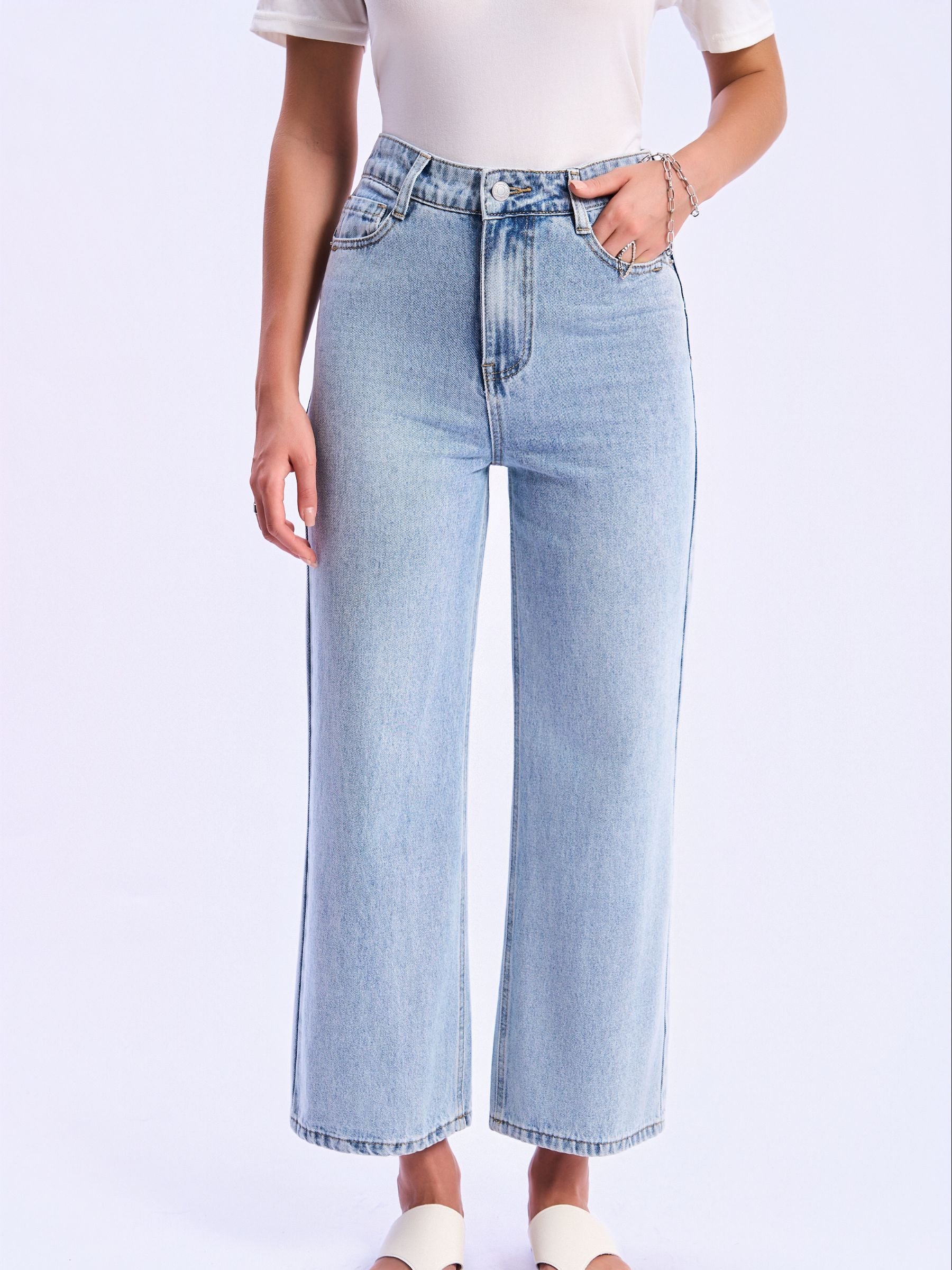 Feminines-High-Waisted-Wide-Leg-Jeans-Bleached-Blue-Denim#Color_Bleached Blue DENIM