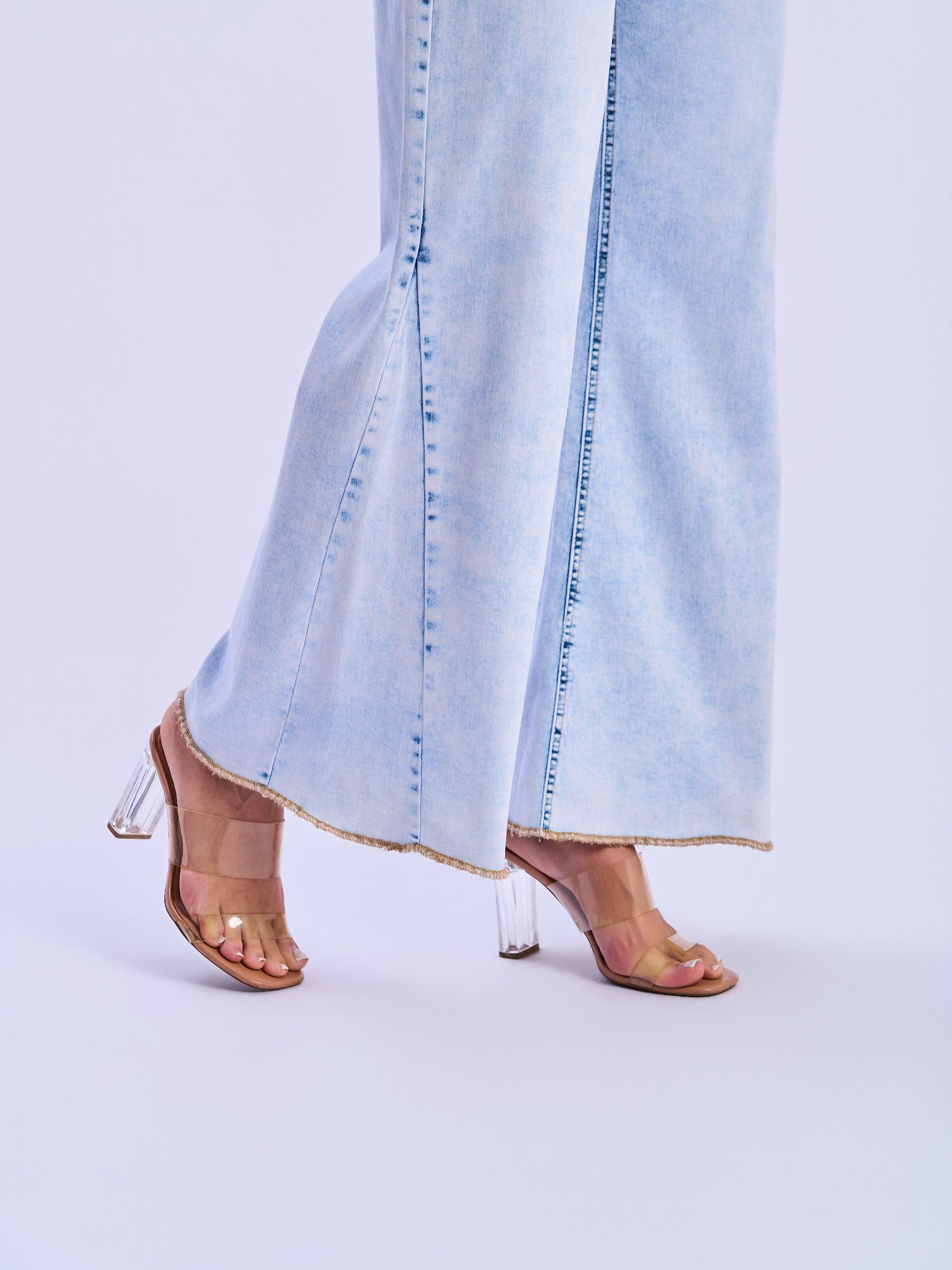 Feminines-High-Waisted-Wide-Leg-Flare-Jeans-Ice-Blue-Denim#Color_ICE BLUE DENIM