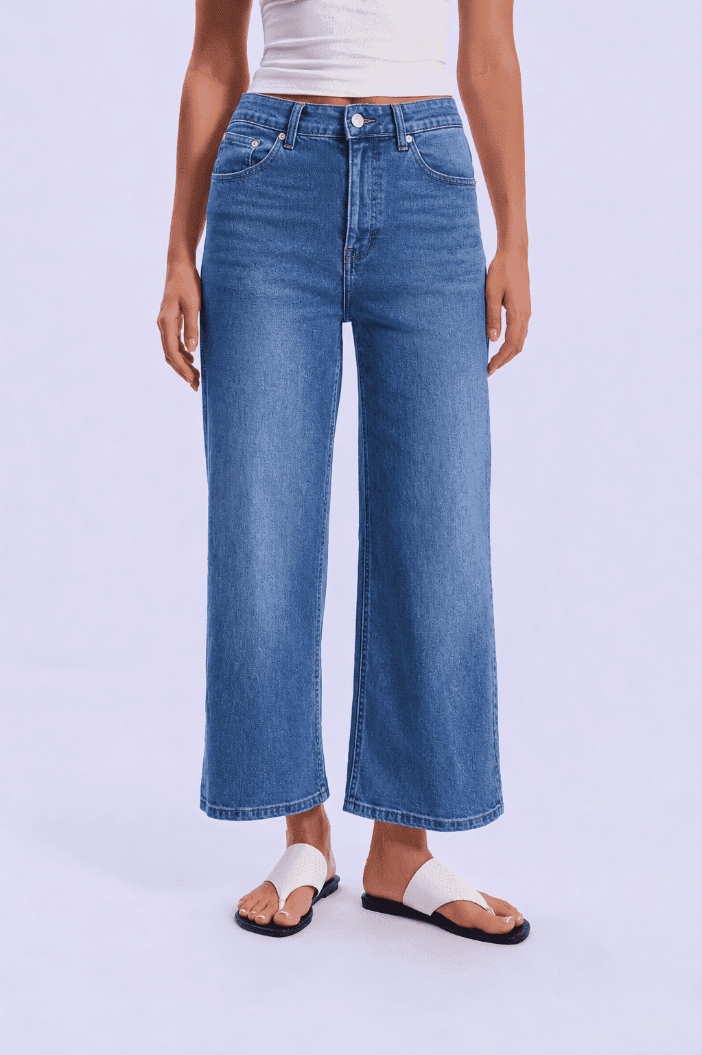 Feminines-High-Waisted-Straight-Wide-Leg-Jeans-Dark-Blue-Denim#Color_DARK BLUE DENIM