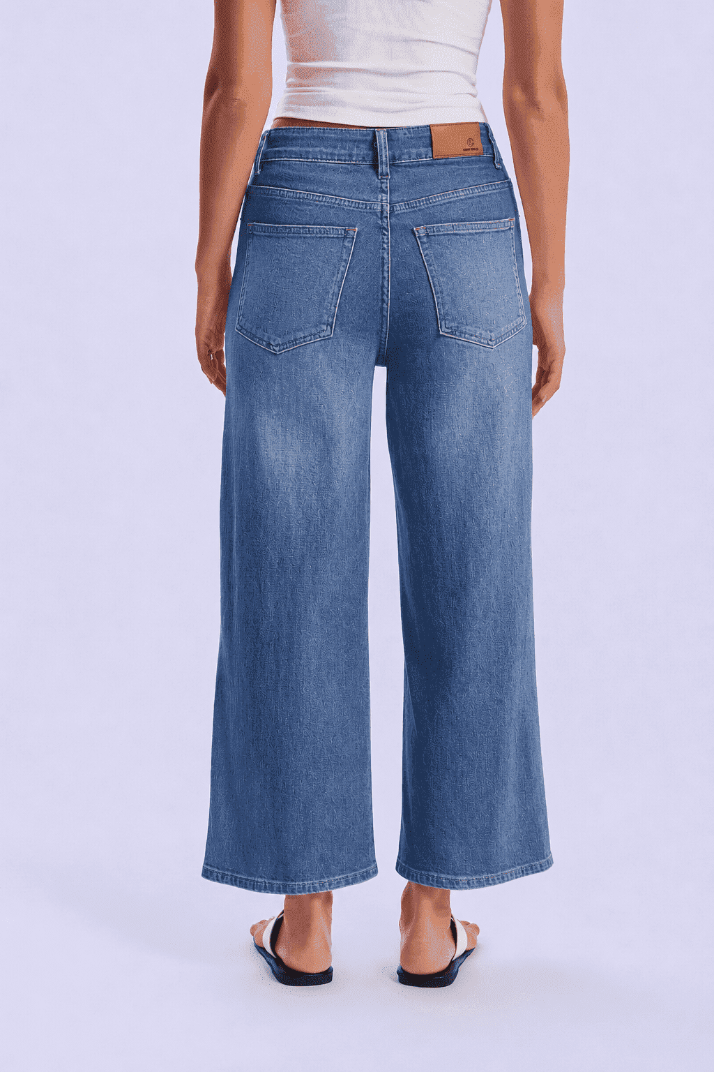 Feminines-High-Waisted-Straight-Wide-Leg-Jeans-Dark-Blue-Denim#Color_DARK BLUE DENIM