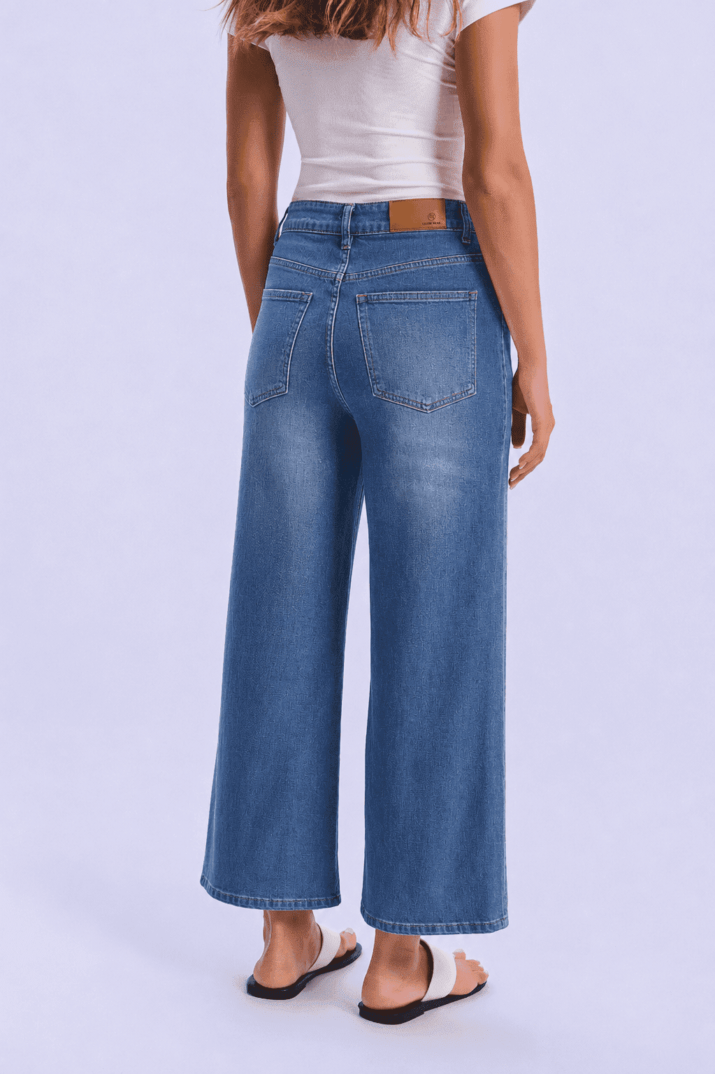 Feminines-High-Waisted-Straight-Wide-Leg-Jeans-Dark-Blue-Denim#Color_DARK BLUE DENIM