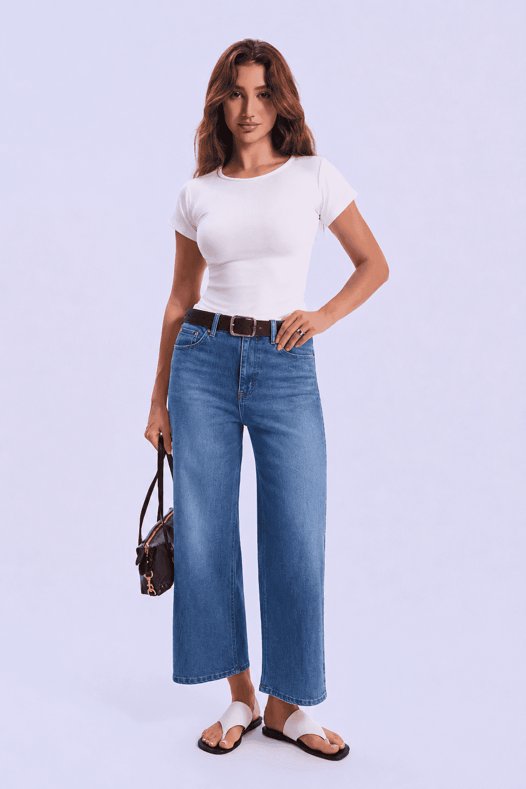 Feminines-High-Waisted-Straight-Wide-Leg-Jeans-Dark-Blue-Denim#Color_DARK BLUE DENIM