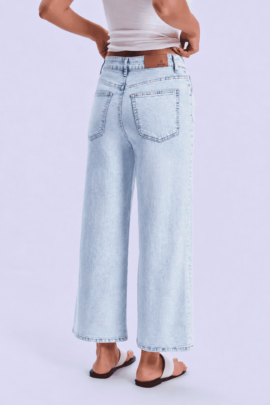 Feminines-High-Waisted-Straight-Wide-Leg-Jeans-Ice-Blue-Denim#Color_ICE BLUE DENIM