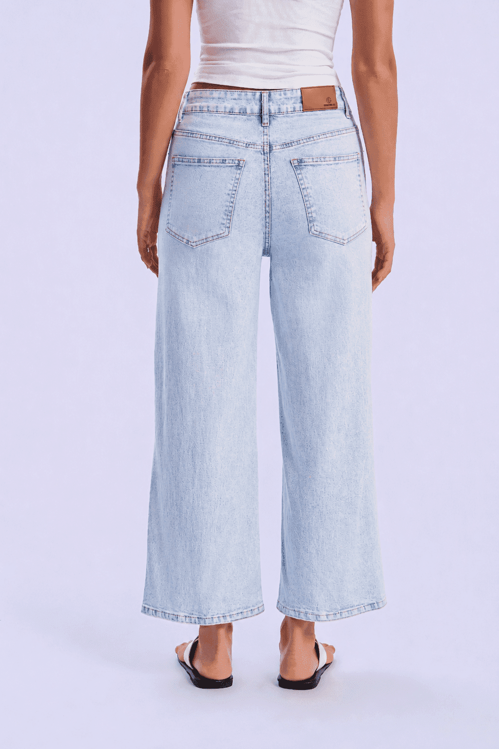 Feminines-High-Waisted-Straight-Wide-Leg-Jeans-Ice-Blue-Denim#Color_ICE BLUE DENIM