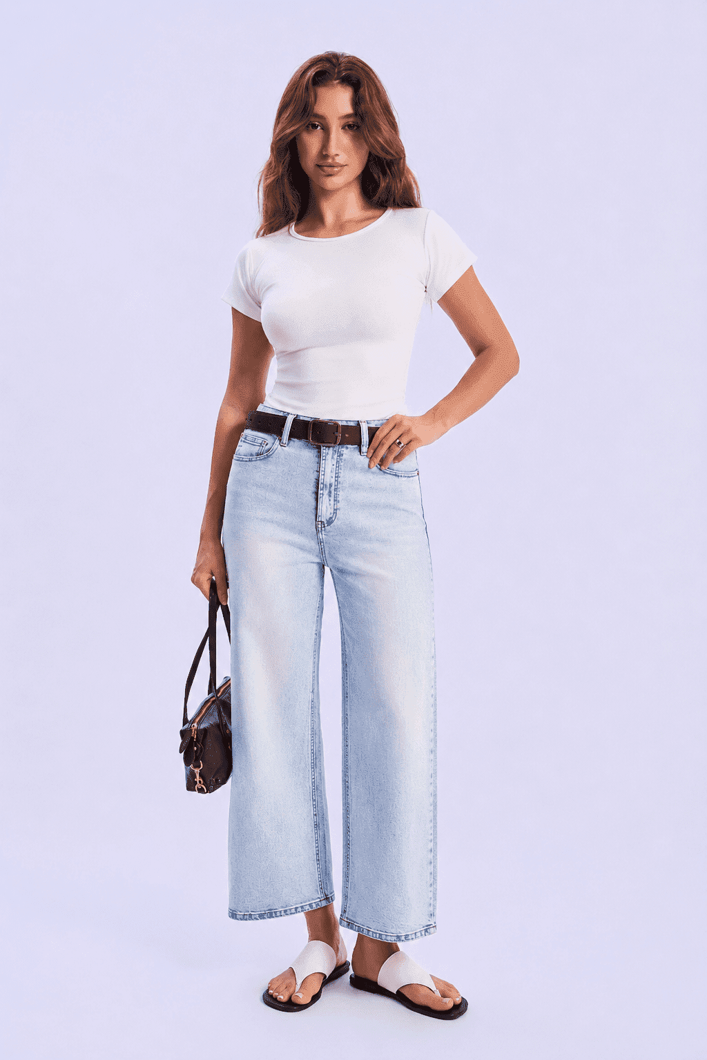 Feminines-High-Waisted-Straight-Wide-Leg-Jeans-Ice-Blue-Denim#Color_ICE BLUE DENIM