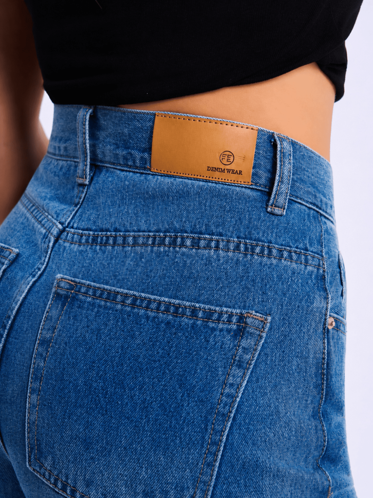 Dark blue high quality fabric jeans view#Color_DARK BLUE DENIM